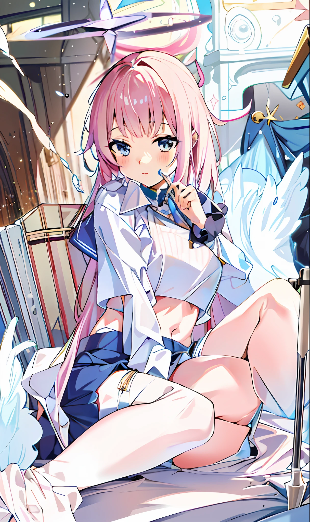 Anime girl sitting on the floor,holding an umbrella in her hand, seductive anime girls, anime visual of a cute girl, azur lane style, Smooth anime CG art, A scene from the《azur lane》videogame, clean and meticulous anime art, up of young anime girl, Marin Kitagawa fanart, Cute anime girl, Splash art anime Loli, attractive anime girls, Beautiful anime girl