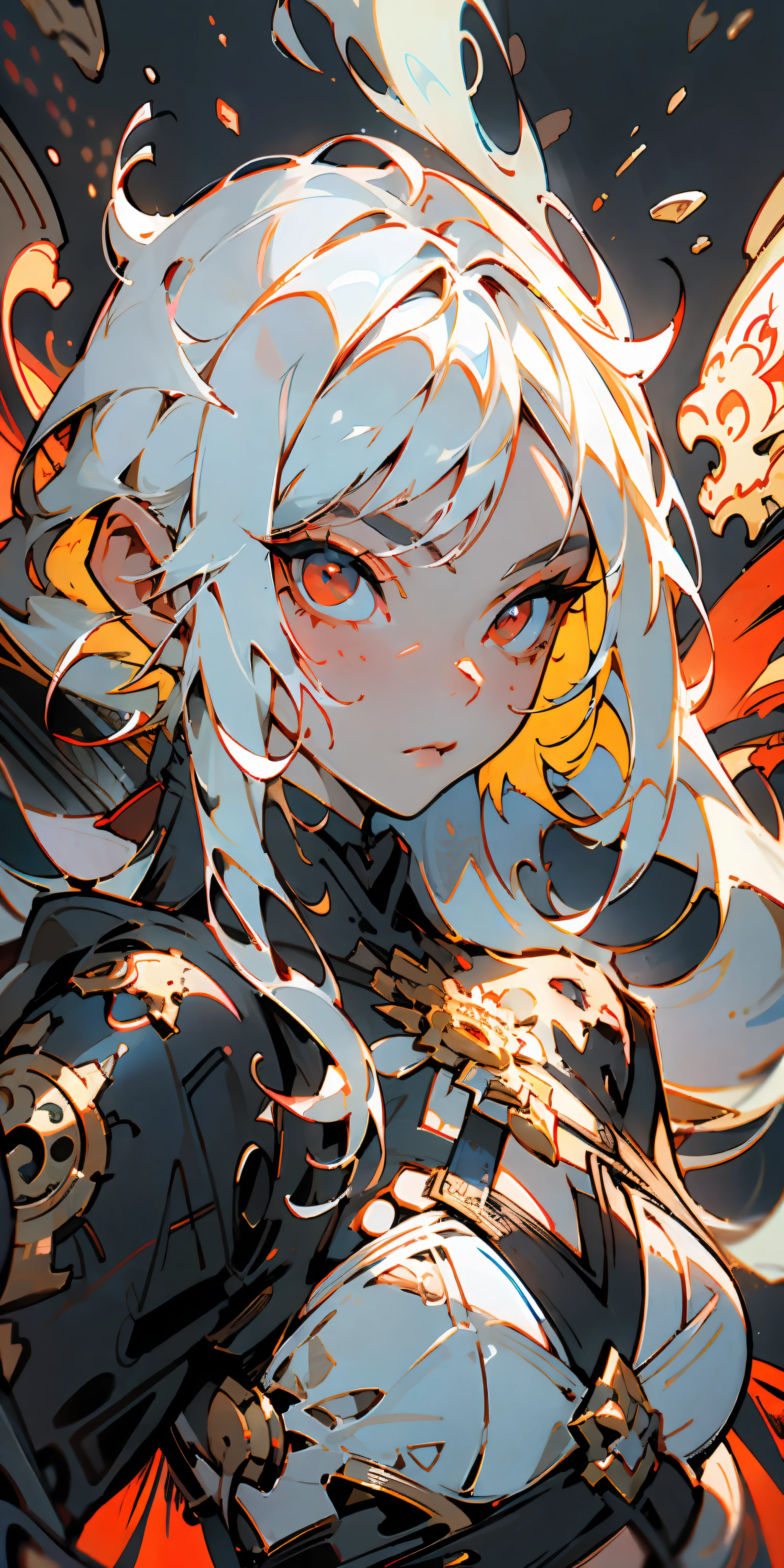(filigree,Sharp images,Hyper-Resolution,Extremely amazing detail,awe-inspiring detail),sub surface scattering,The optimal ratio of four fingers to one thumb,tmasterpiece,best qualtiy,high qulity,(1girll:1.2)White hair and red eyes,apathy