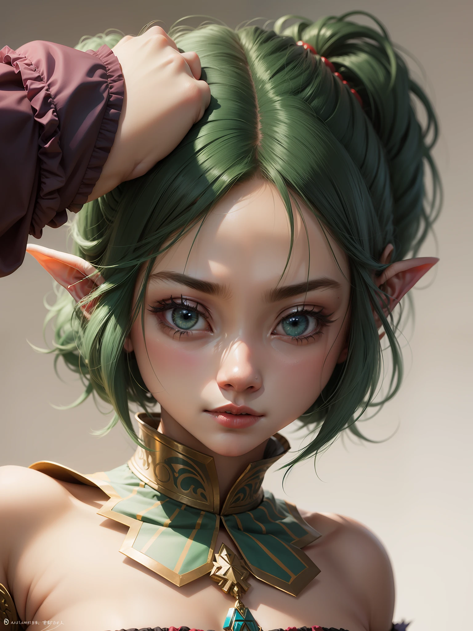 Legend of Zelda、Princess Zelda、The clown's green hair、The upper part of the body、go to bed --auto