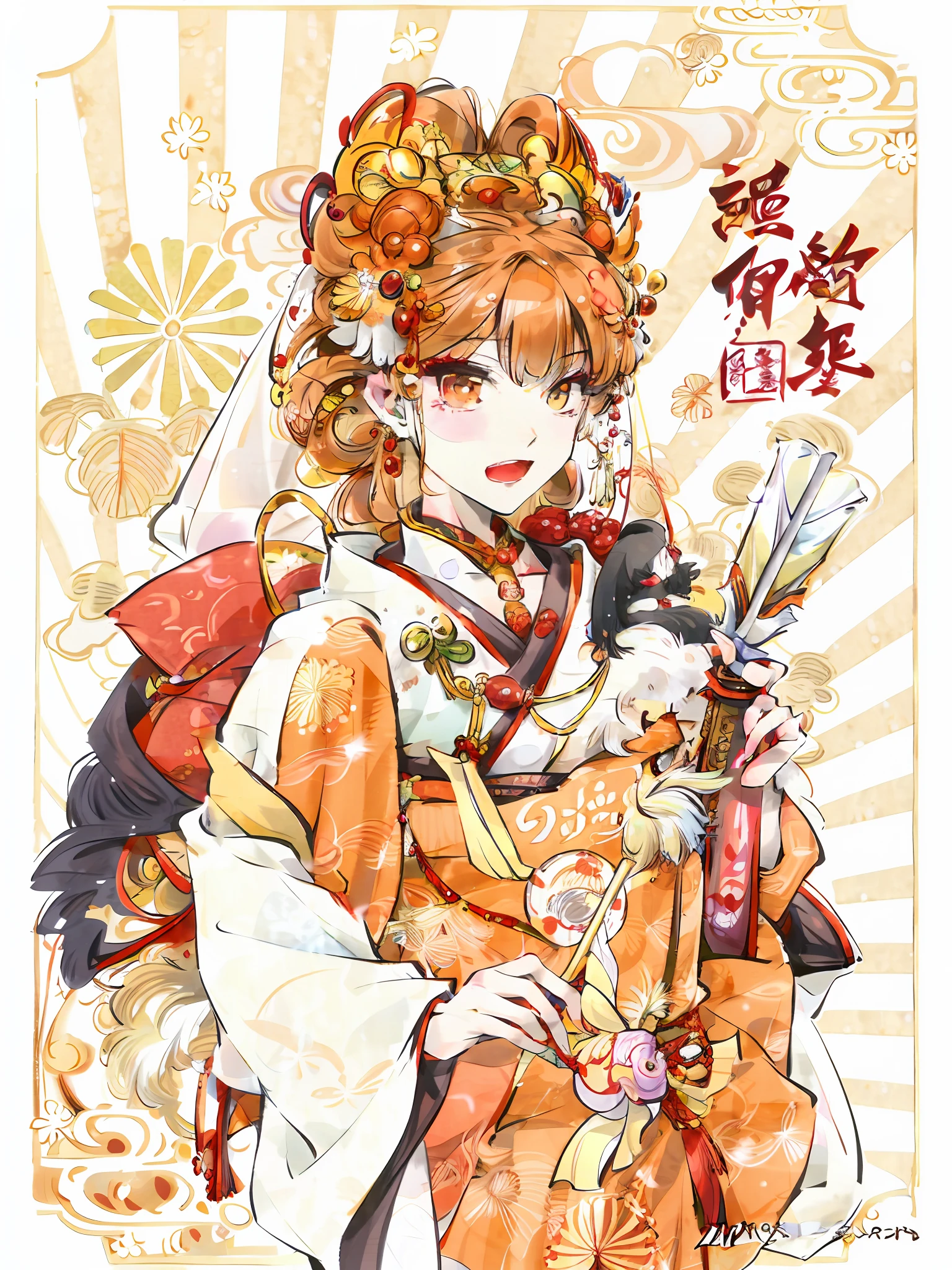 anime figure,With a bird and a sword in his hand, sengoku - era art style, An anime cover, inspired by Kishi Ganku, from sengoku period, inspired by Nishikawa Sukenobu, in the art style of ukiyo - e, korean art nouveau anime, shikishi, demon slayer rui fanart, ehime