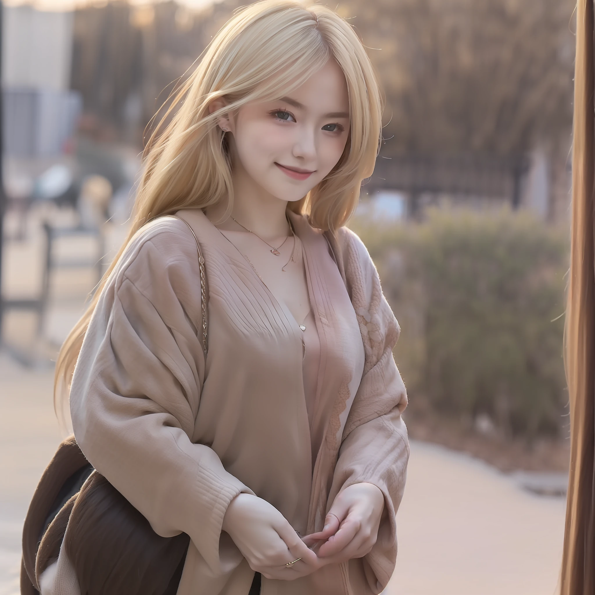 "((Beautiful picture, Best quality, k hd, Excellent depiction, Beautiful standing painting, outside，parks, It's exciting), (long hair girl+blond girl:1.2), Unique temperament, ssmile, Exudes fragrance，komono，Room Wear) "