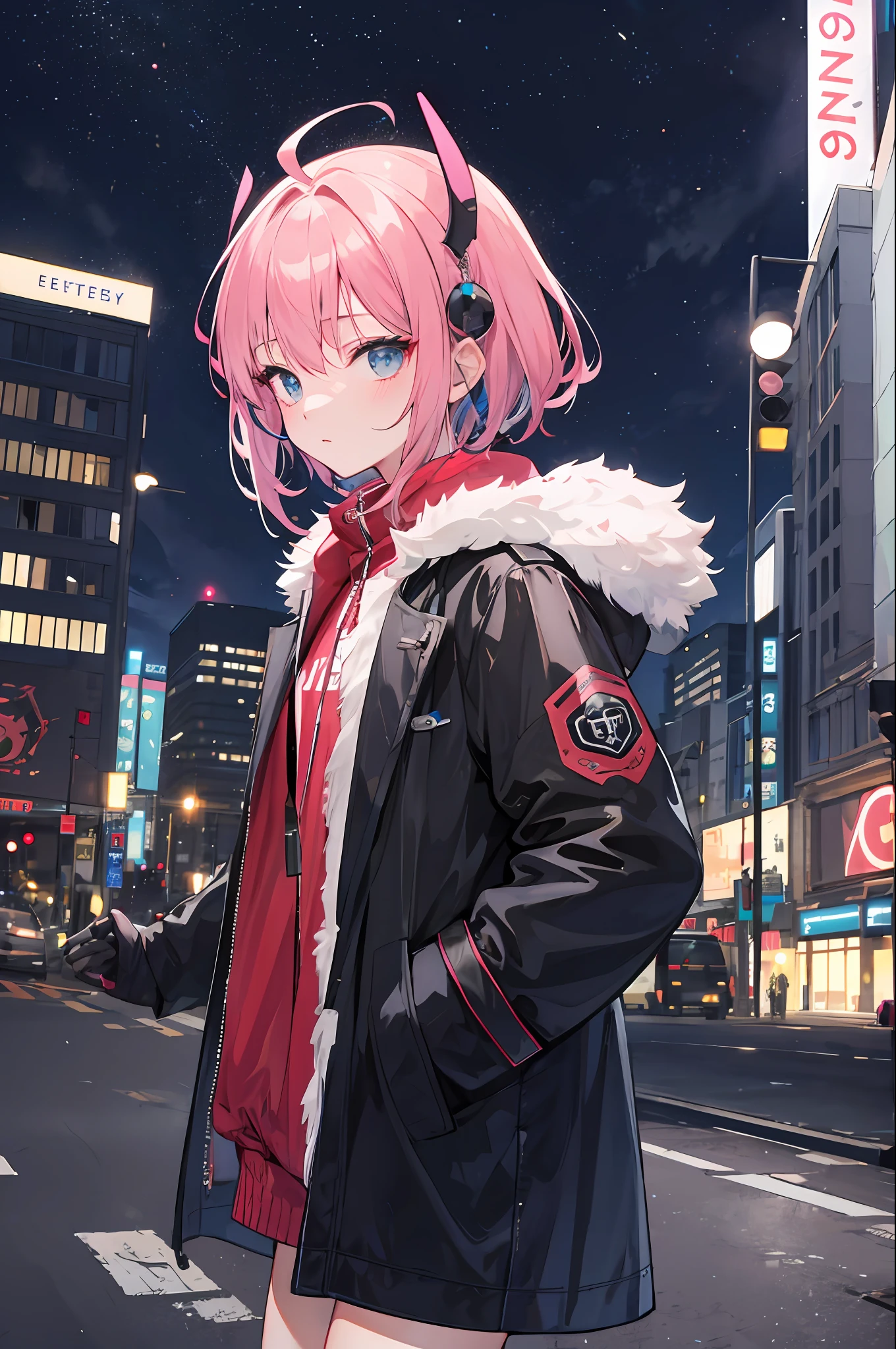 1girl,nightcity,Sateen,coat large,Put your hands in your pockets,drak,Immortals