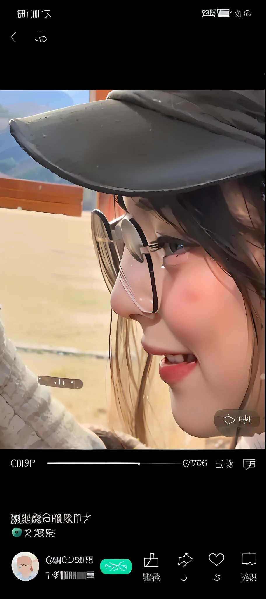 Painting style girl，Simple and cute，Vivid and lively，The girl looks at you with a smile，Relaxing and natural background，Light focus playfulness，Fresh lake and mountain scenery，Show a lovely scene。