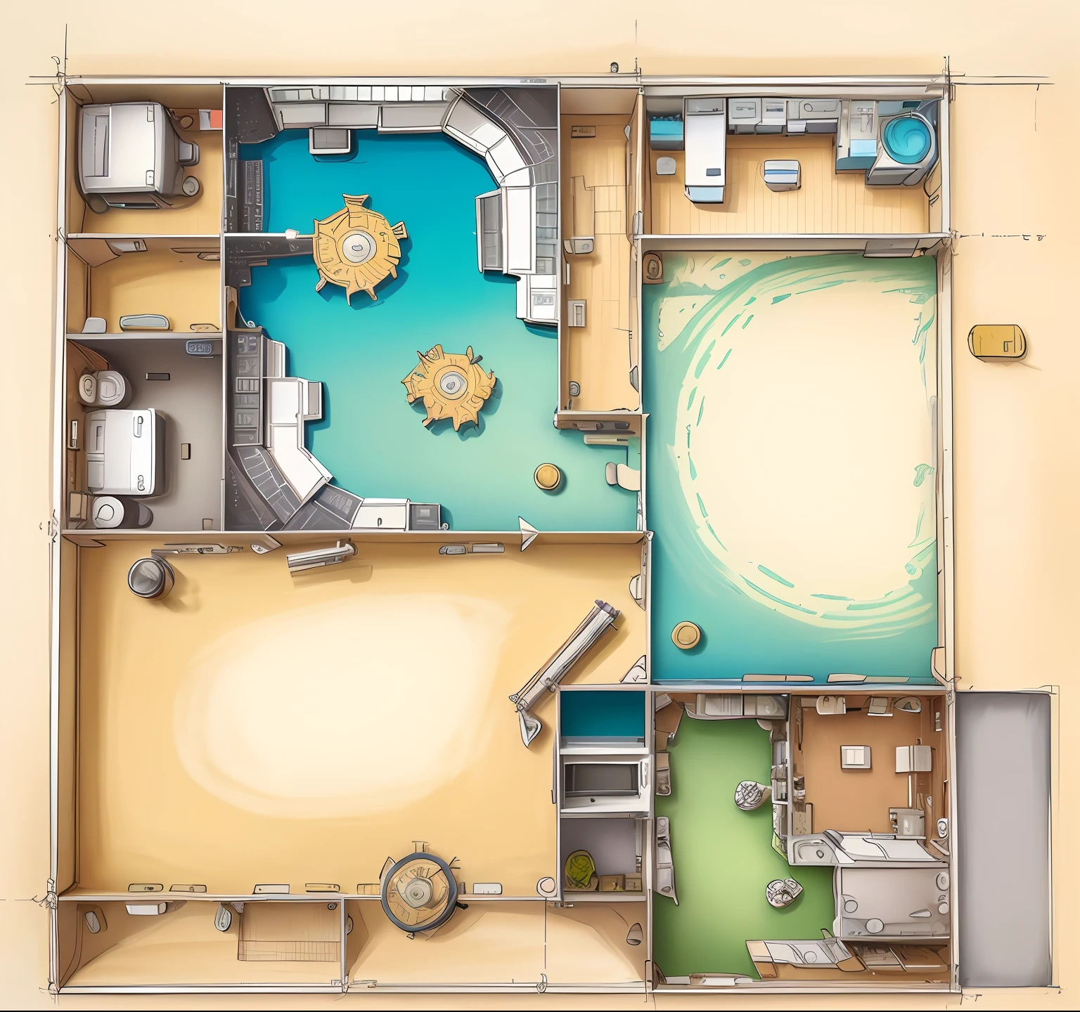 Drawings of the tool room with storage room, layout, ,layout of map, flat drawing, in a japanese apartment