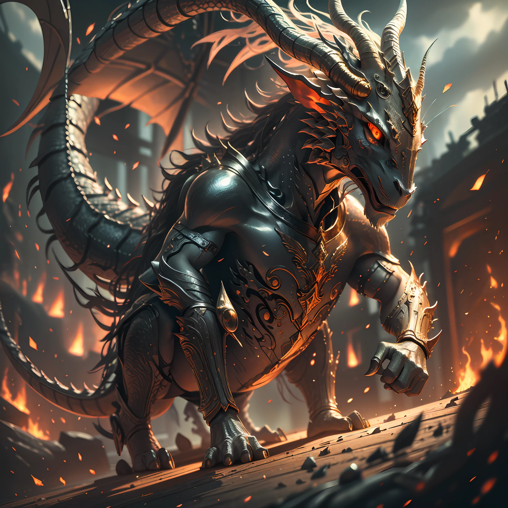 Best quality,masterpiece,ultra high res,nu no humans, (long:1.2),sky, yellow eyes, cloud, scales, eastern dragon, open mouth, sharp teeth, flying, horns, teeth, day, claws, fangs, blue sky --auto