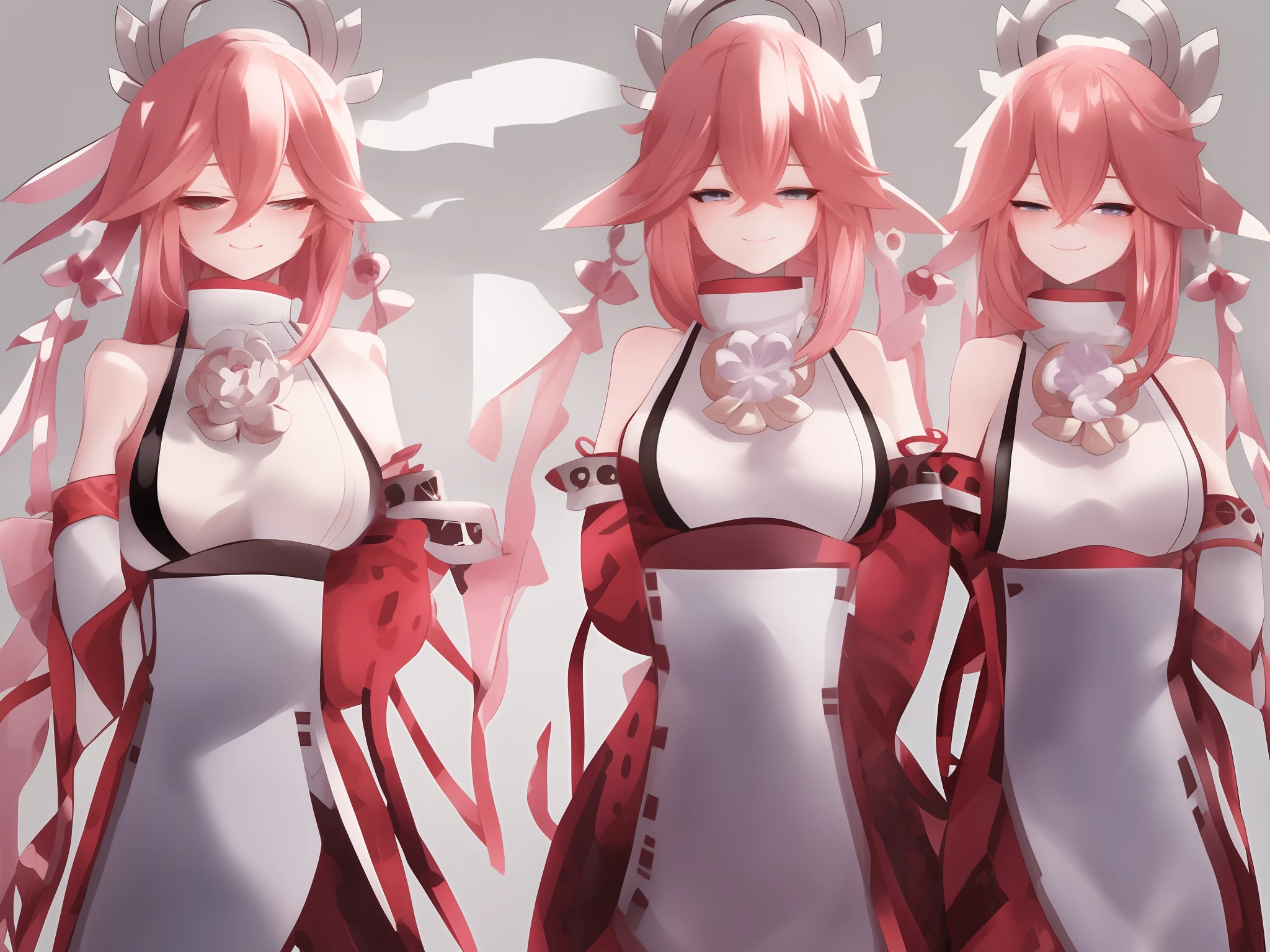 Many breasts are exposed, and the breasts are larger than the torso。Huge breasts。Anime 2 girls。Chest together，The are exposed。shyexpression。Feminine laughter。Be red in the face。Semi-closed Eyes。Keep one eye open。Smile shyly