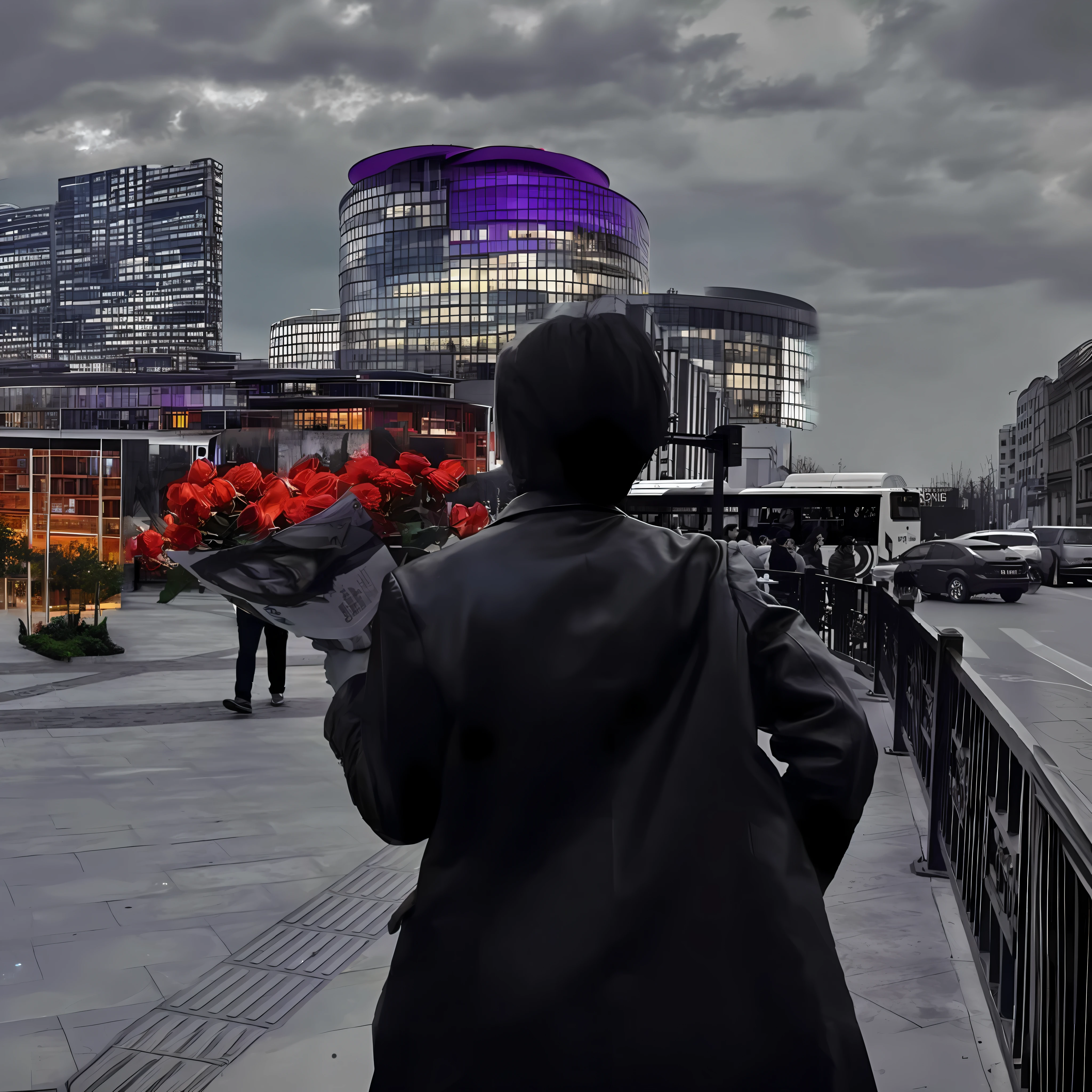 Purple City，Ultra-modern building，future-tech