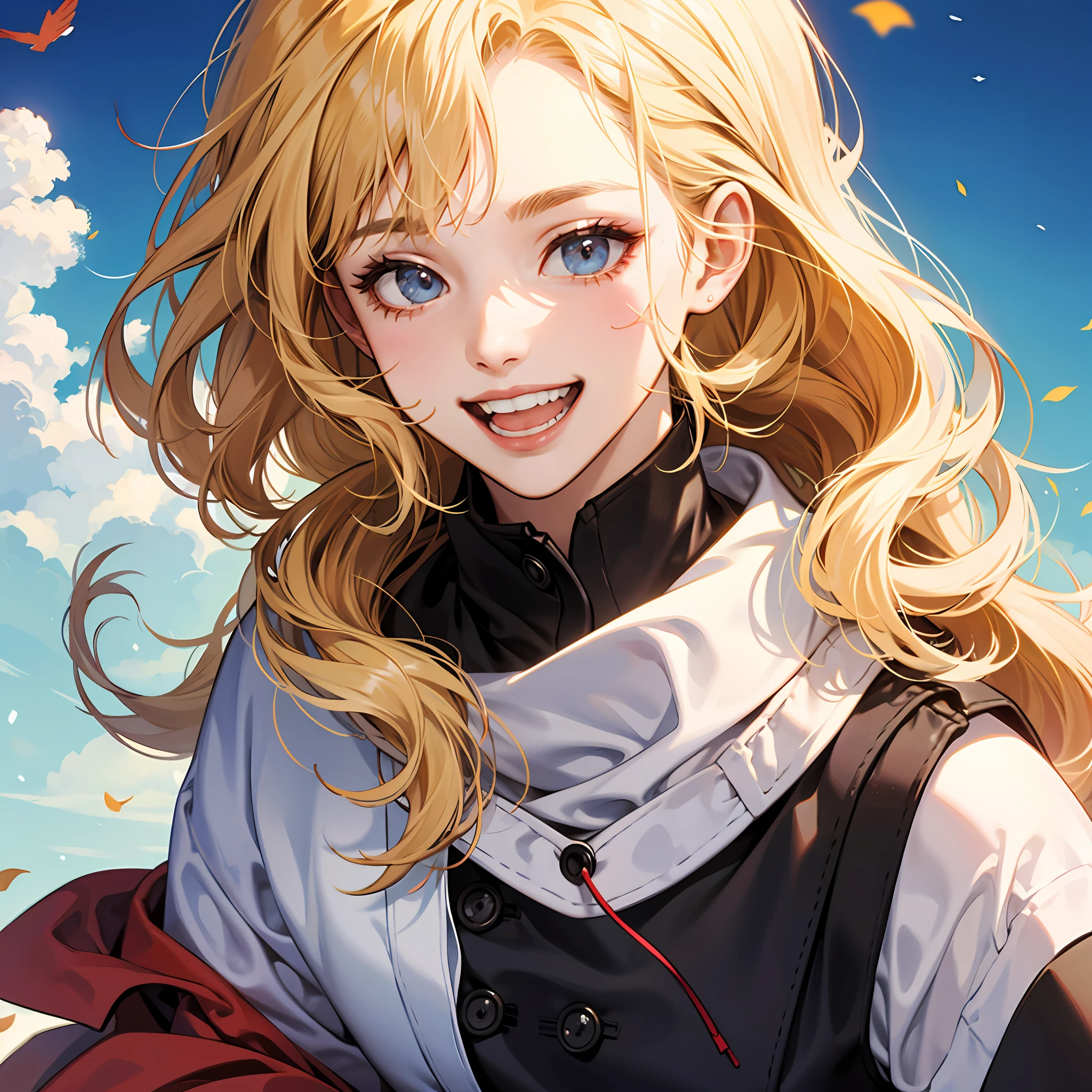 blond girl，jk，Laughing --auto