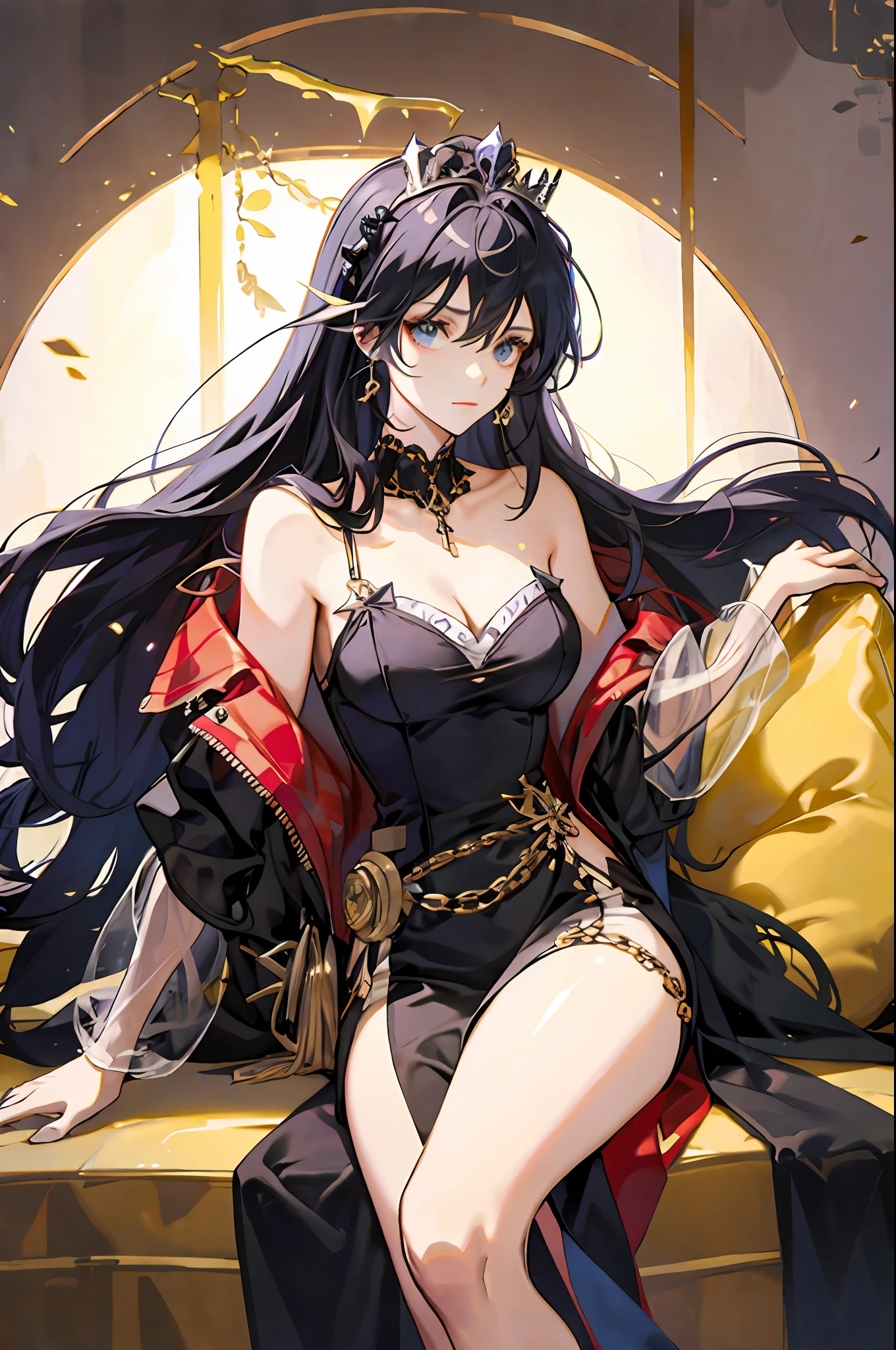 A queen,Harnes,Black silk long legs