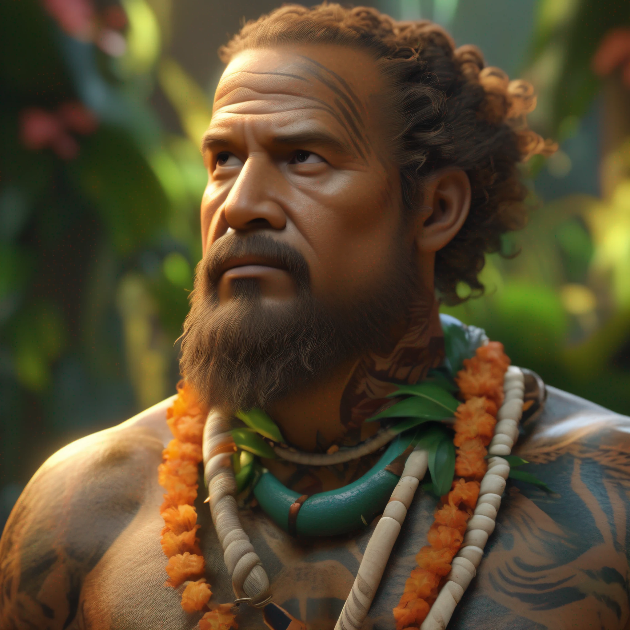 a portrait of maui ,intrinsic details, masterpiece, hyper realistic , hd , 8k