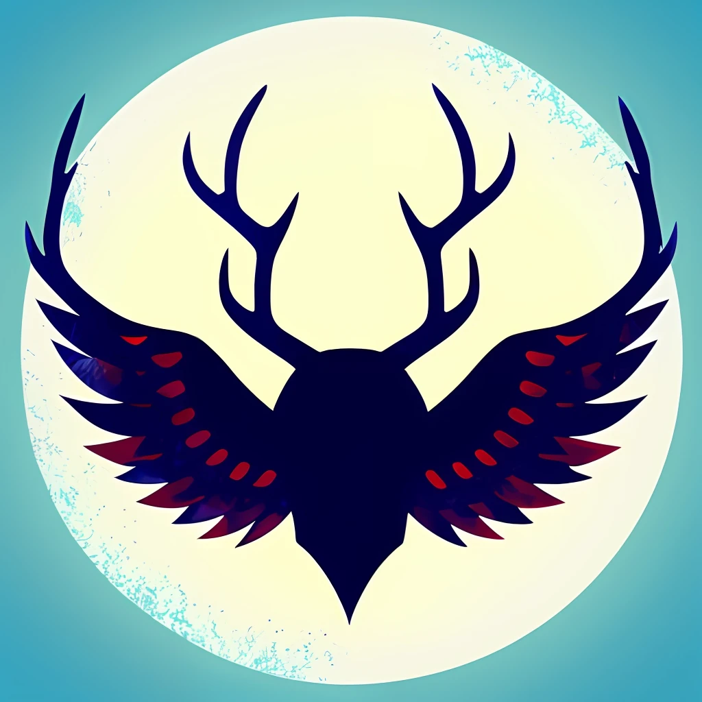 Antlers on the head and wings on the back