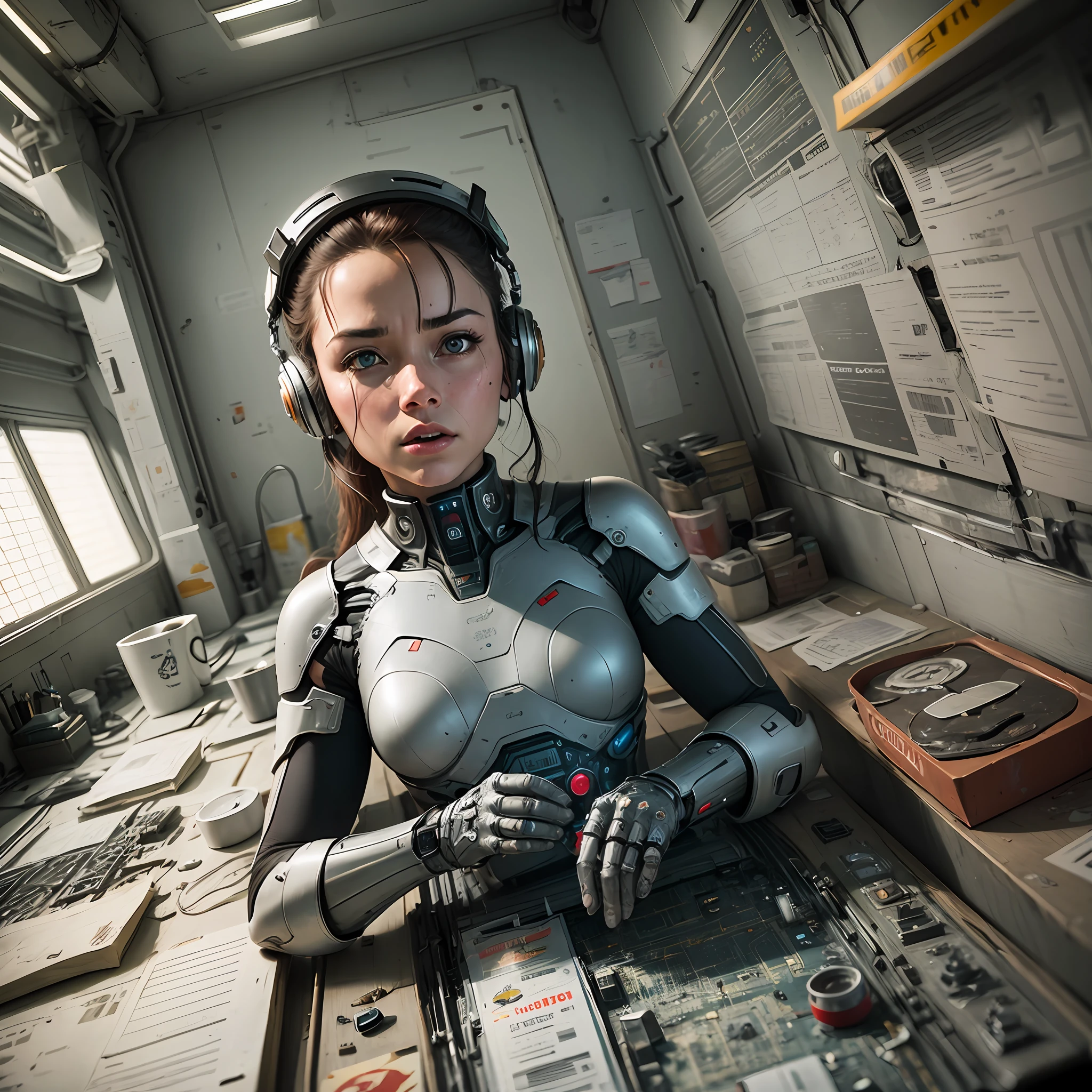 Cinematic scene from 2023, scifi, a Cyborg, captured by Canon EOS-ID X Mark ll, film directed by Ridley Scott --auto --s2