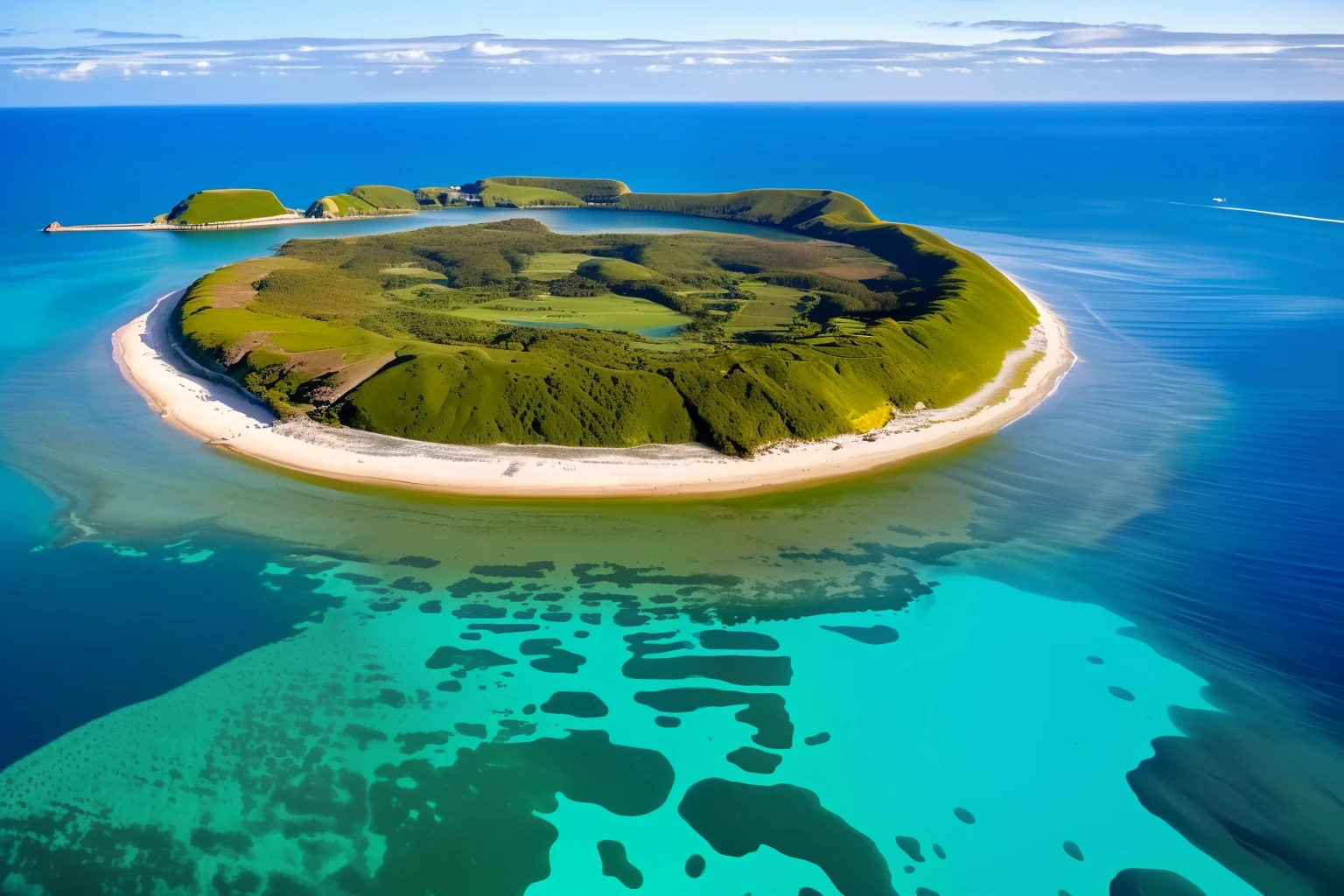 the ocean,Small island,many men