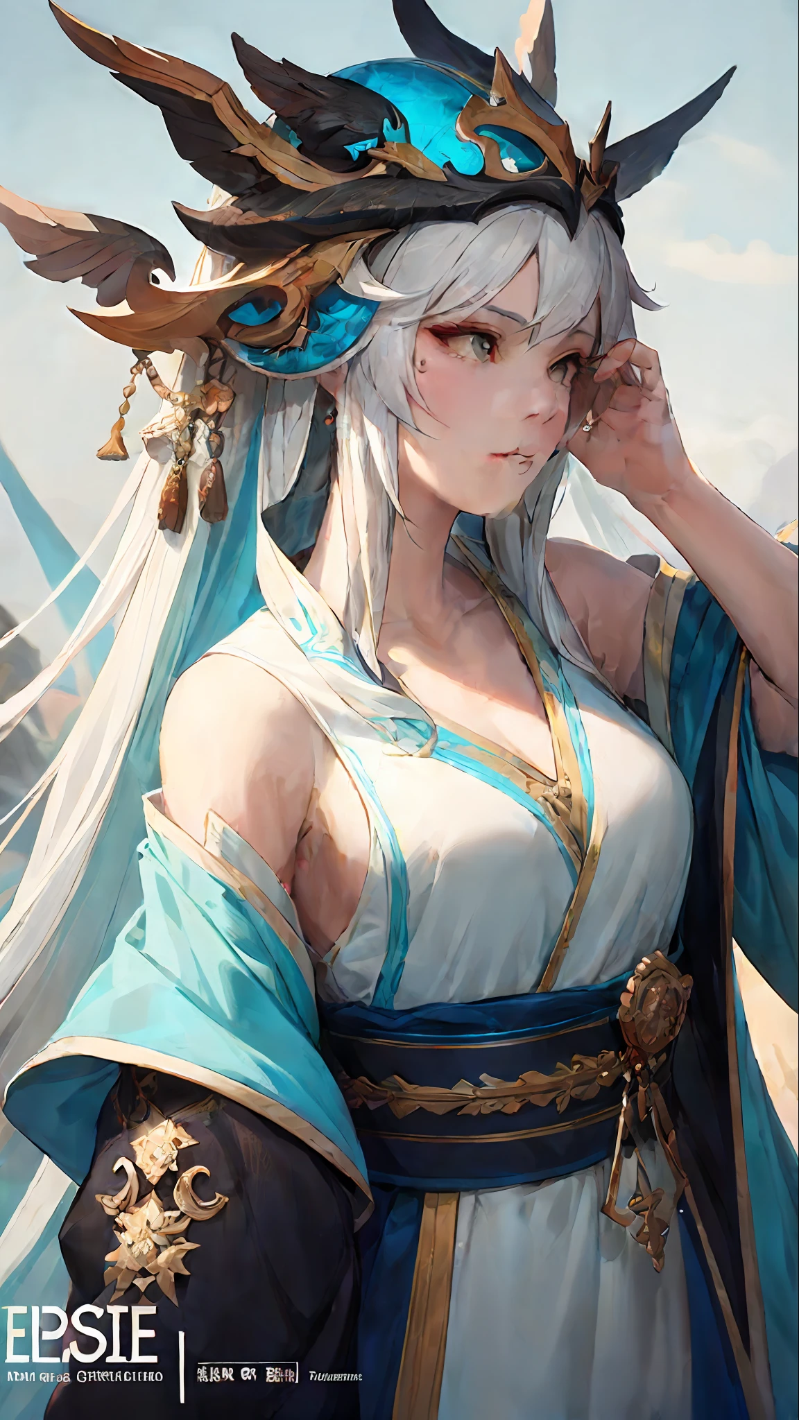 a close up of a woman with white hair and a white mask, beautiful character painting, guweiz, artwork in the style of guweiz, white haired deity, by Yang J, epic exquisite character art, stunning character art, by Fan Qi, by Wuzhun Shifan, guweiz on pixiv artstation