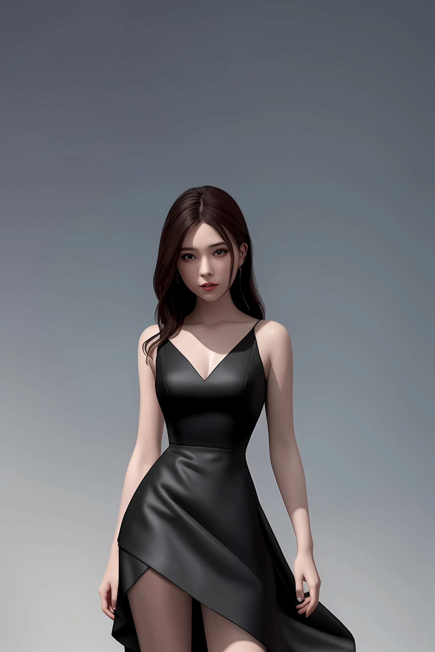 style image of a woman in a black and white dress, a digital painting inspired by WLOP, trending on cg society, fantasy art, artwork in the style of guweiz, smooth anime cg art, guweiz, guweiz on artstation pixiv, guweiz on pixiv artstation, 8k high quality detailed art