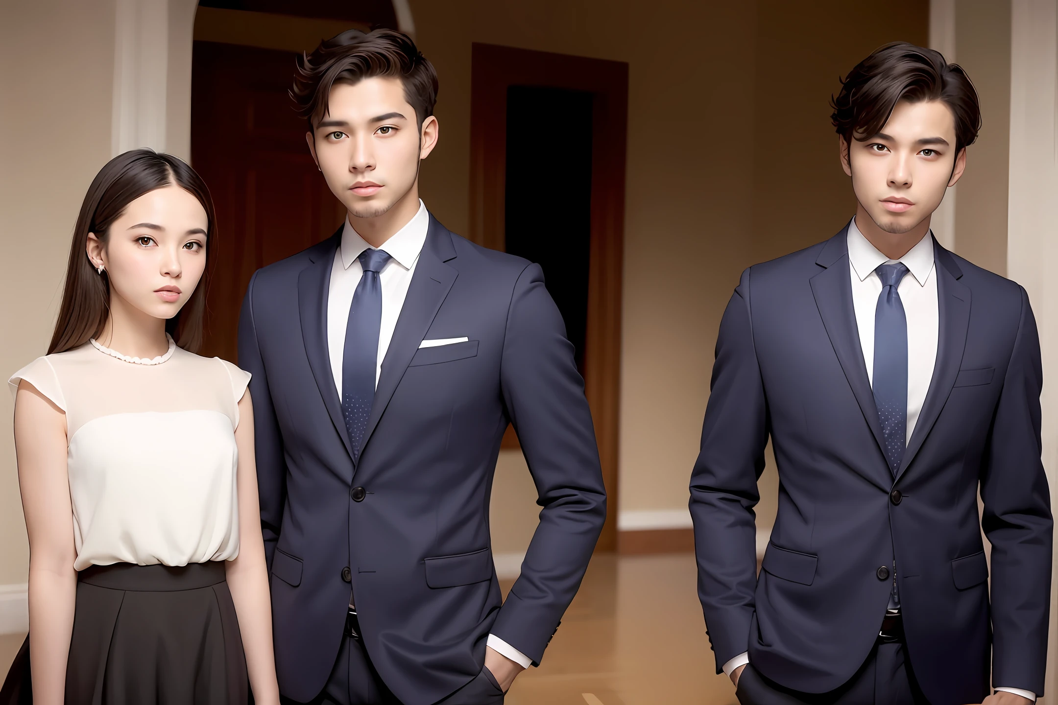 a young man and a woman
