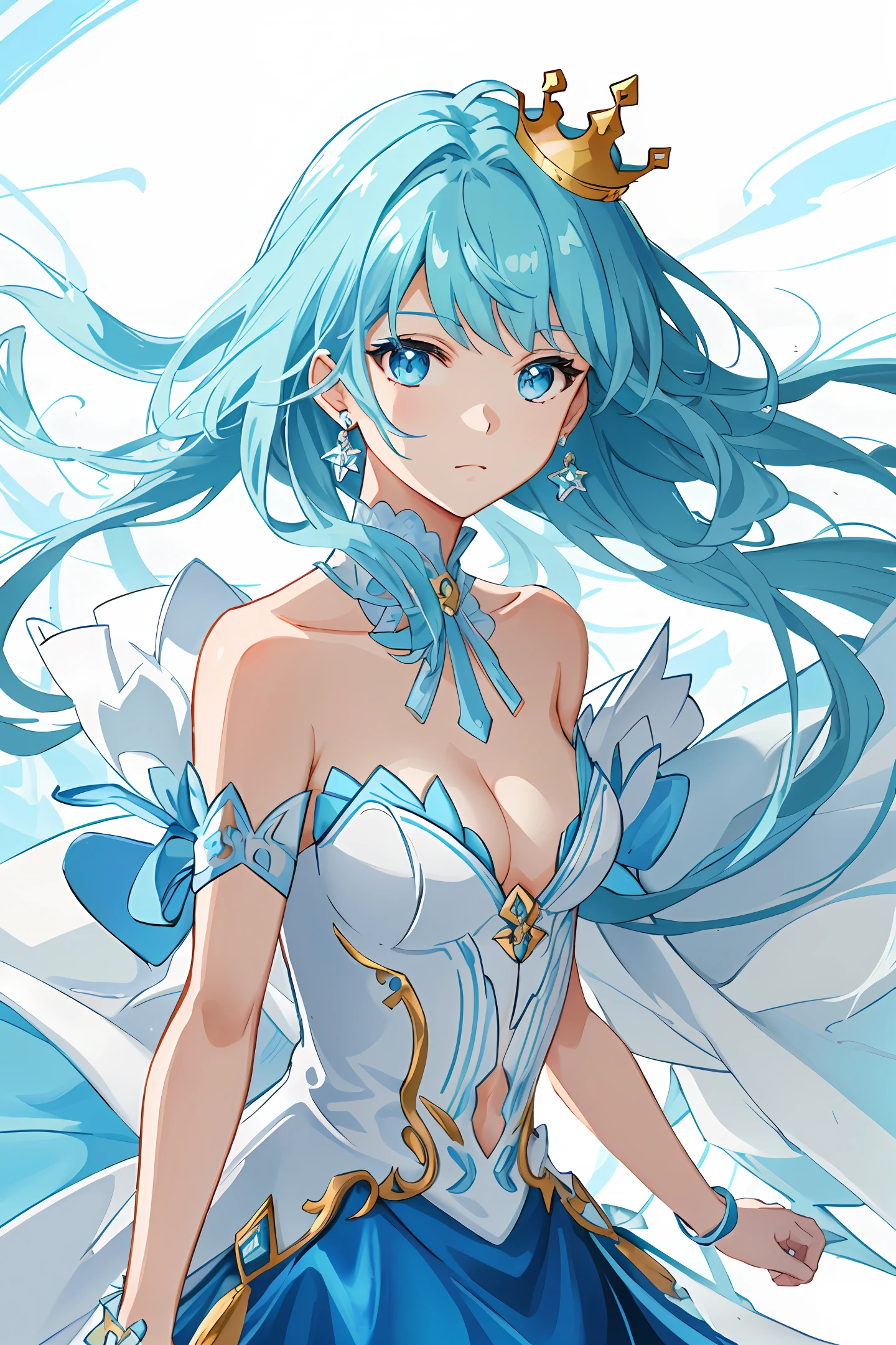 One in a blue dress，Close-up of a woman with a crown on her head, Extremely detailed Artgerm, Art germ on ArtStation Pixiv, Fanart Meilleure ArtStation, IG model | Art germ, ! Dream art germ, Art germ. anime illustration, Detailed digital anime art, Art germ. High detail, Artgerm Plat