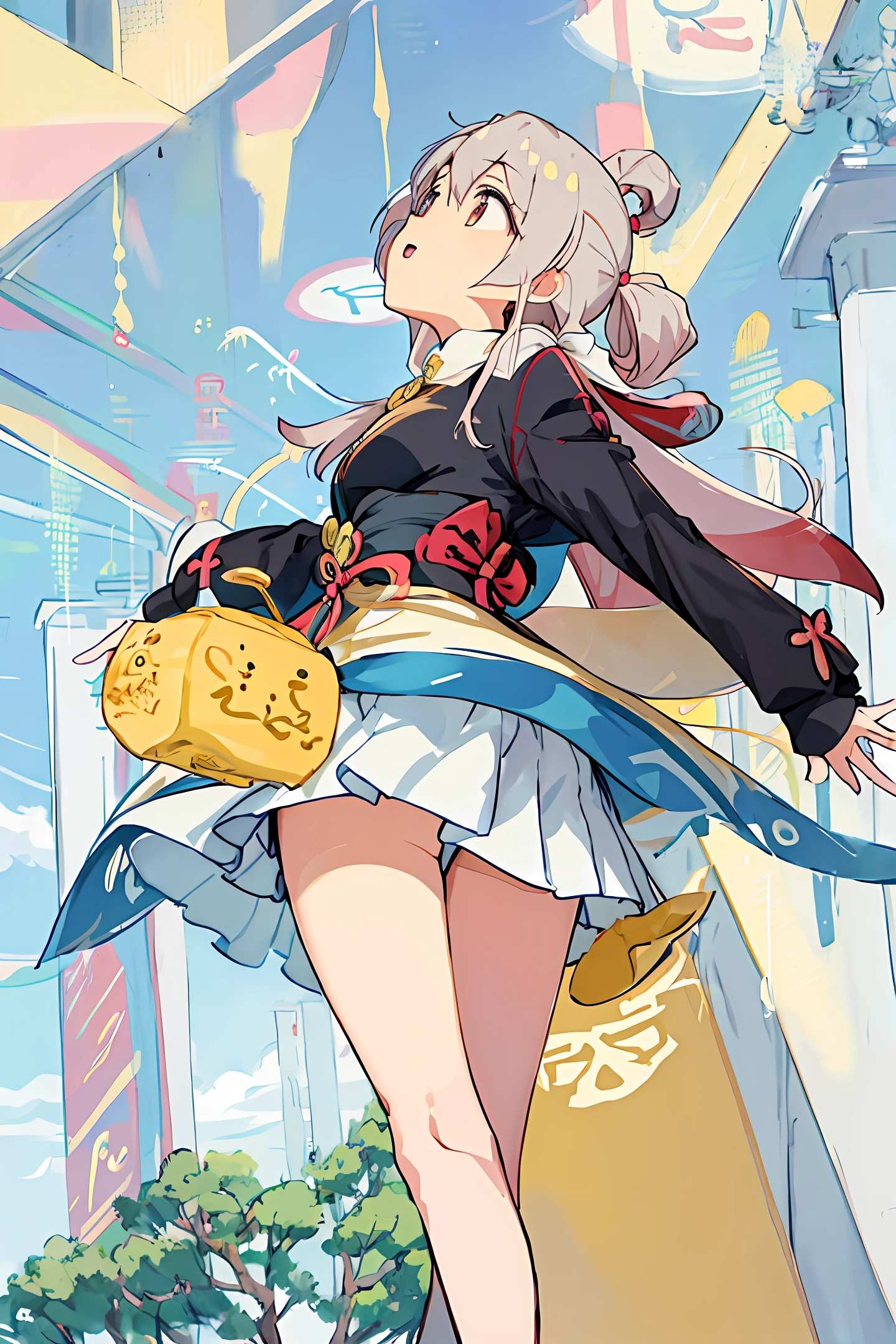 裸露少女，Genshin animation，Look up