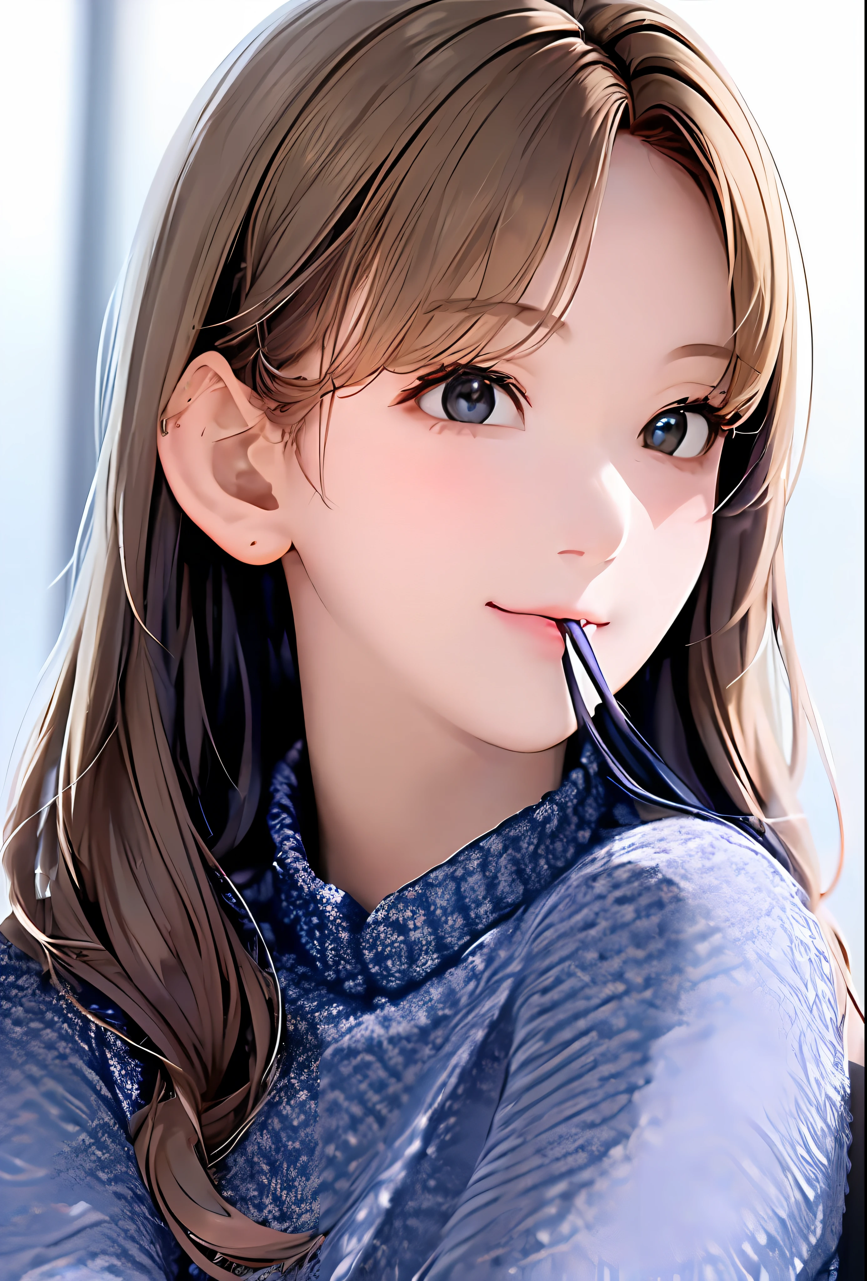 (in 8K、top-quality、masterpiece:1.2)、(realisitic、Photorealsitic:1.37)、高精細CG統合8K壁紙、(HQ Skin:1.8、shiny skins)、8KUHD、Digital SLR、Soft lighting、hightquality、Film grain、富士XT3(Professional Writing:1.6)、ultra-detailliert、女の子 1 人、cute little、独奏、mid night、Beautiful detailed sky、Detailed Cafe、sitting on、date、(Nasal blush)、 (smile1.15)、(Keep your mouth shut)small tits、beautiful tbig eyes、Floating Hair NovaFrogStyle、