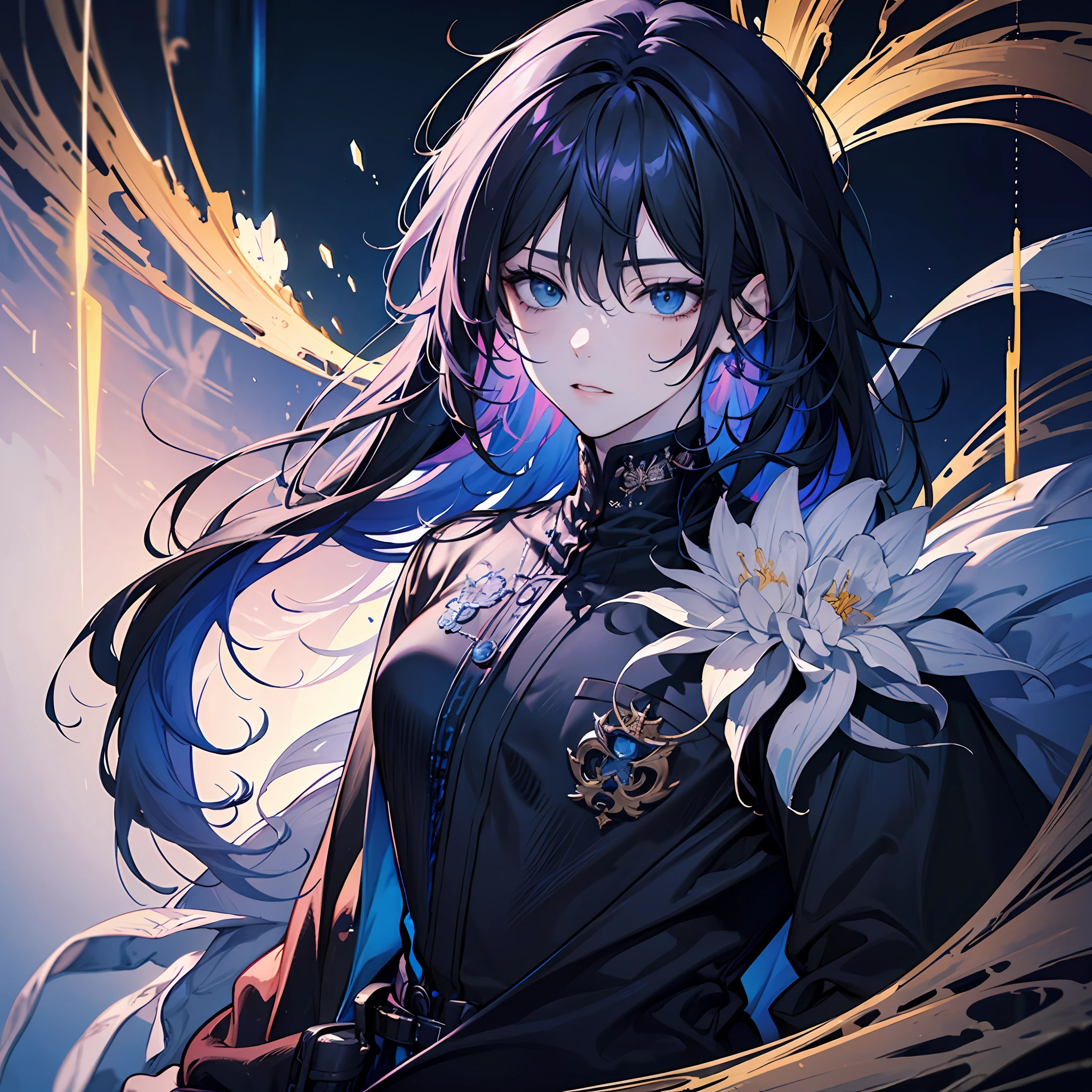 (Masterpiece, best quality:1.2),(((male))),slanted posture,tired, exhale,Anime boy,young,tall, handsome,short messy hair,black-ish blue hair, heterochromia,blue and purple eye's, wearing casual clothes, detailed background Amazing, finely detail, masterpiece,best quality,official art, extremely detailed CG unity 8k wallpaper,octane render, H. R. Giger style, 8k, best quality, masterpiece, illustration, an extremely delicate and beautiful, extremely detailed ,CG ,unity ,wallpaper,highest quality digital art, Stunning art, wallpaper 4k,8k,64k, HD, unparalleled masterpiece, dynamic lighting, cinematic, epic