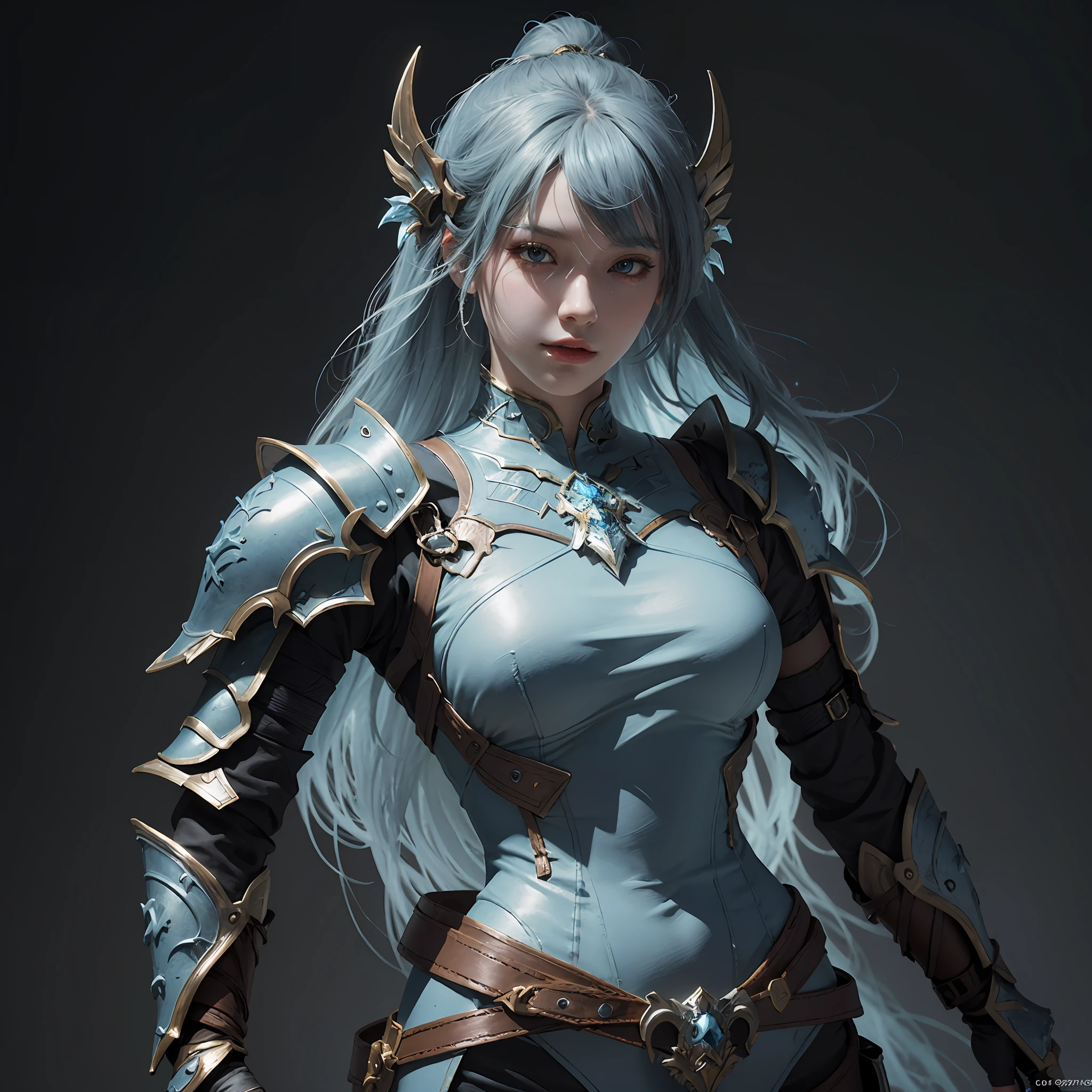 ethereal armor, light blue armor, charms, detailed fantasy armor art, epic detailed armor art, beautiful fantasy armor, 2.5d cgi anime fantasy artwork, stunning character art, 4k fantasy art, highly detailed fantasy art, detailed fantasy digital art, fantasy art style --auto
