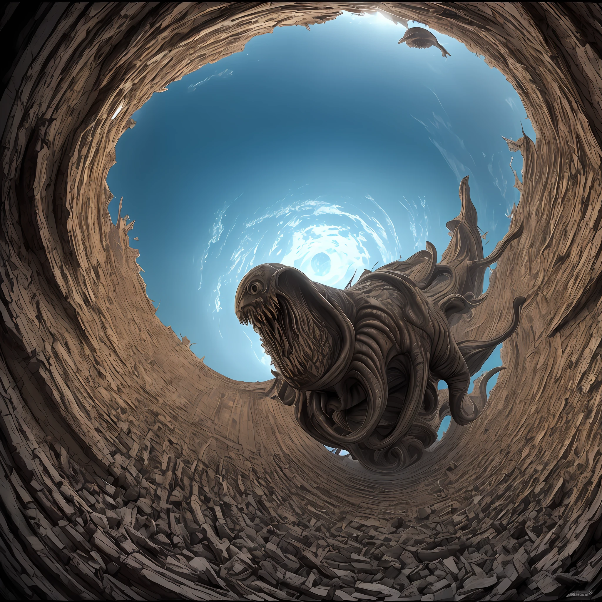 Unspeakable horror/Cthulhu/Cinematic footage/A high resolution/tmasterpiece/The wide-angle lens is distorted/Alien gods descend --auto