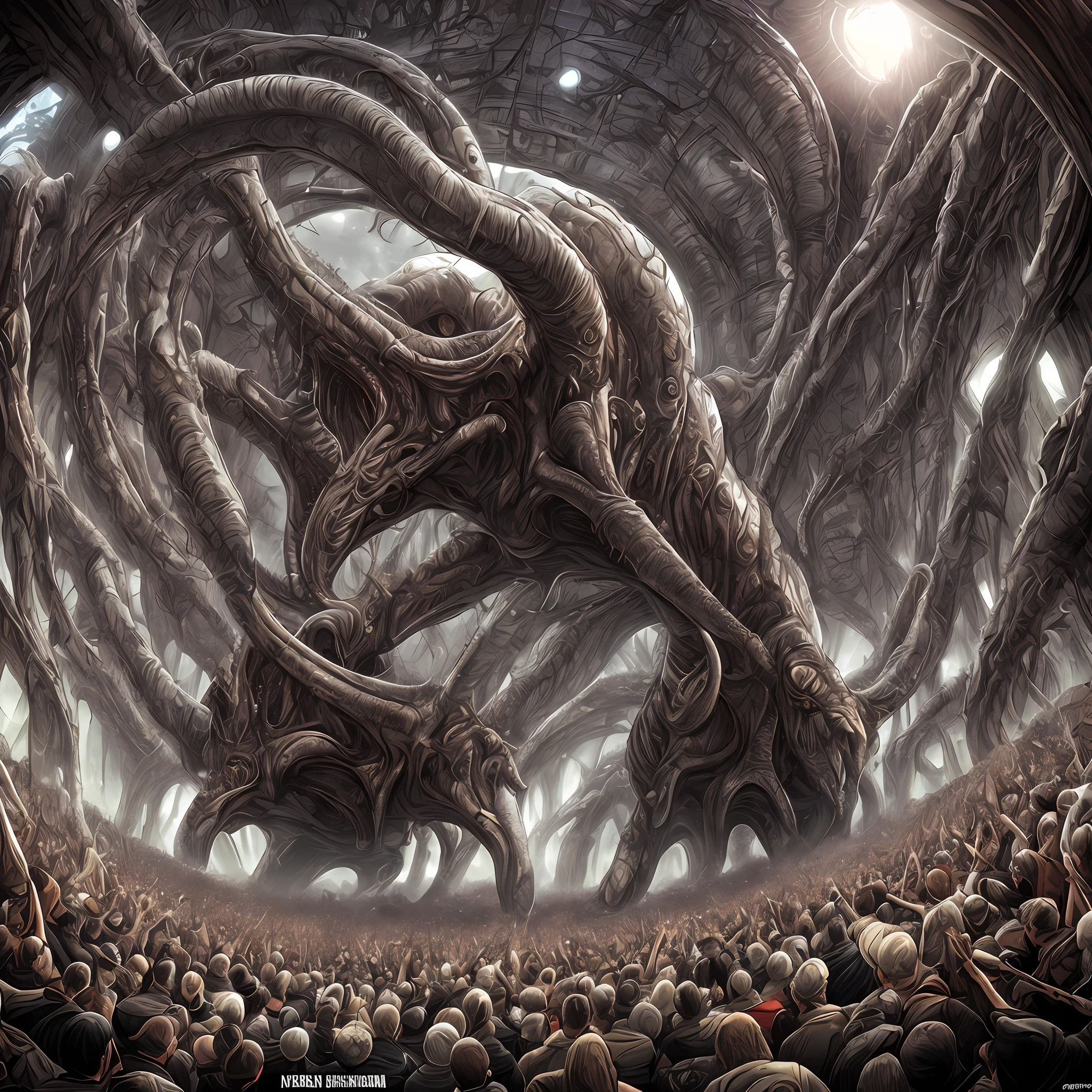 Unspeakable horror/Cthulhu/Cinematic footage/A high resolution/tmasterpiece/The wide-angle lens is distorted/Alien gods descend --auto