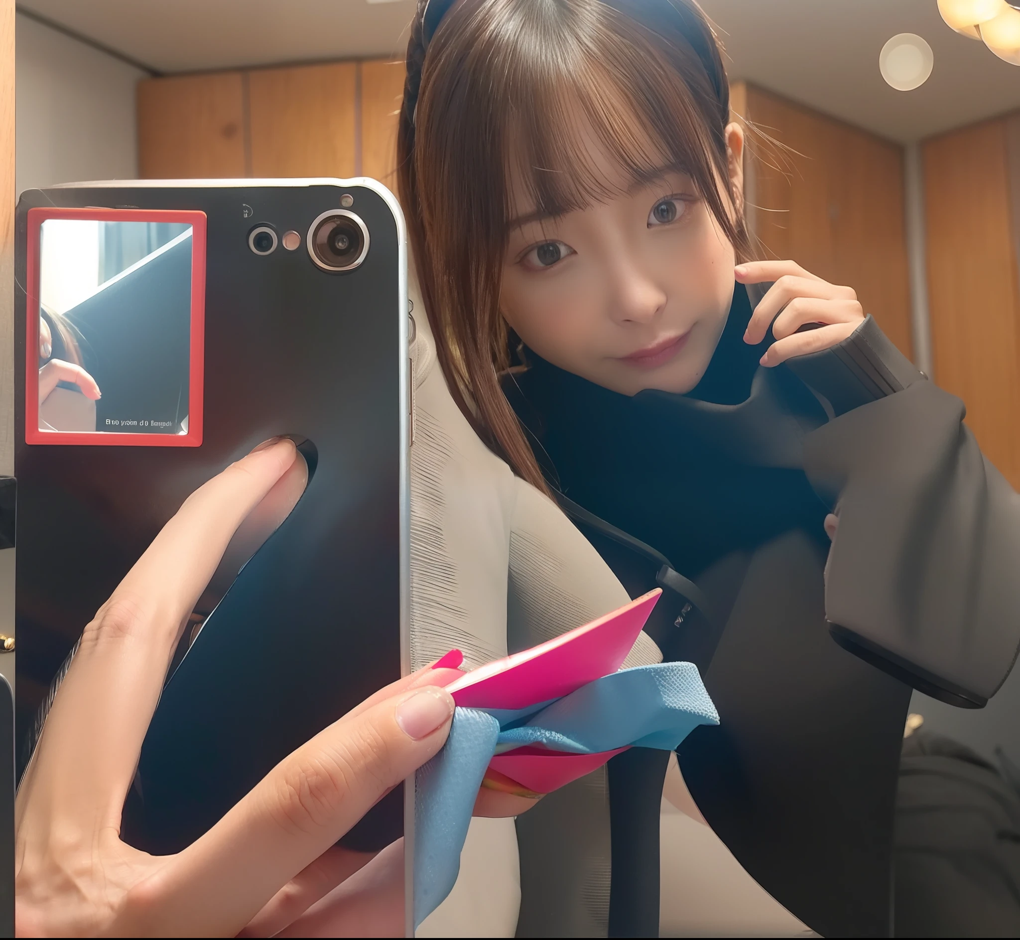 there is a woman that is taking a selfie in a mirror, 8k selfie photograph, iphone selfie, profile photo, selfie of a young woman, kimi takemura, personal profile picture, Mirror selfie, Instagram selfie, selfie photography, sui ishida, Selfie Photos, self-shot, eiko ishioka, shiori teshirogi, jaeyeon nam, hime-cut
