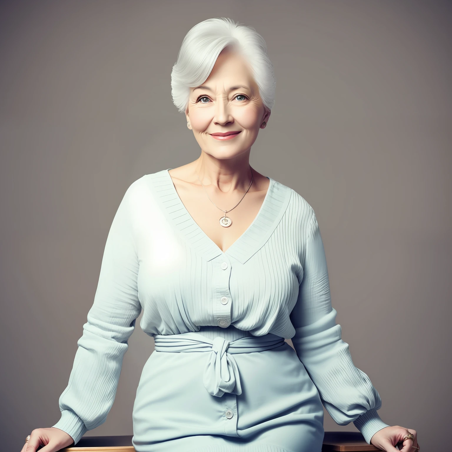 Light mature woman beautiful, plump, charming,