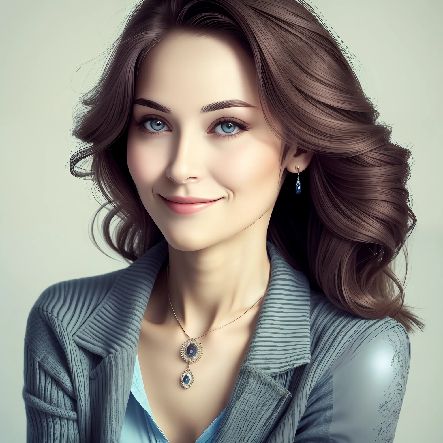 Light mature woman beautiful, plump, charming,