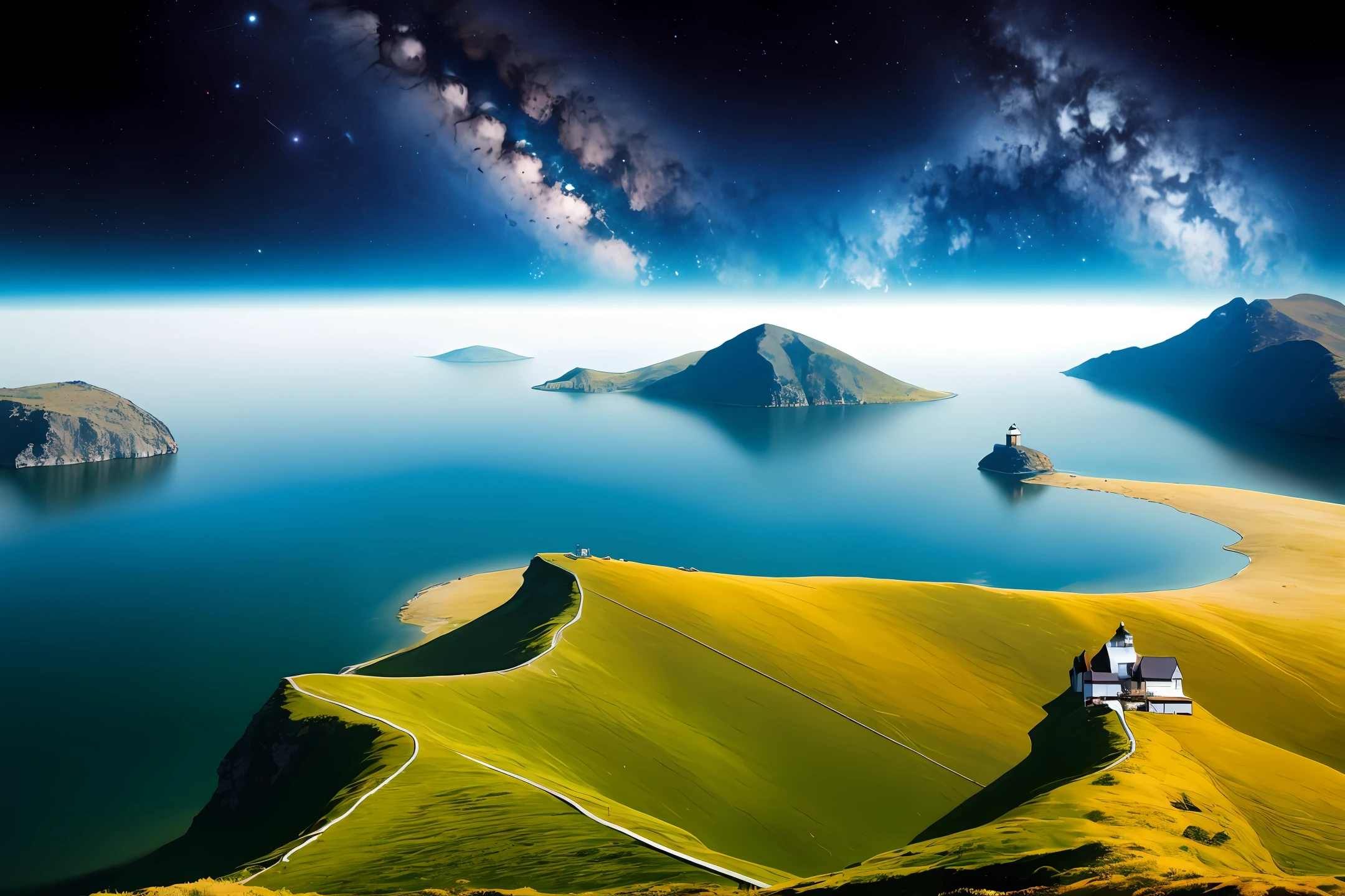heavenly body，space，afloat，Aloneness，NOhumans，landscape，Strong sense of space