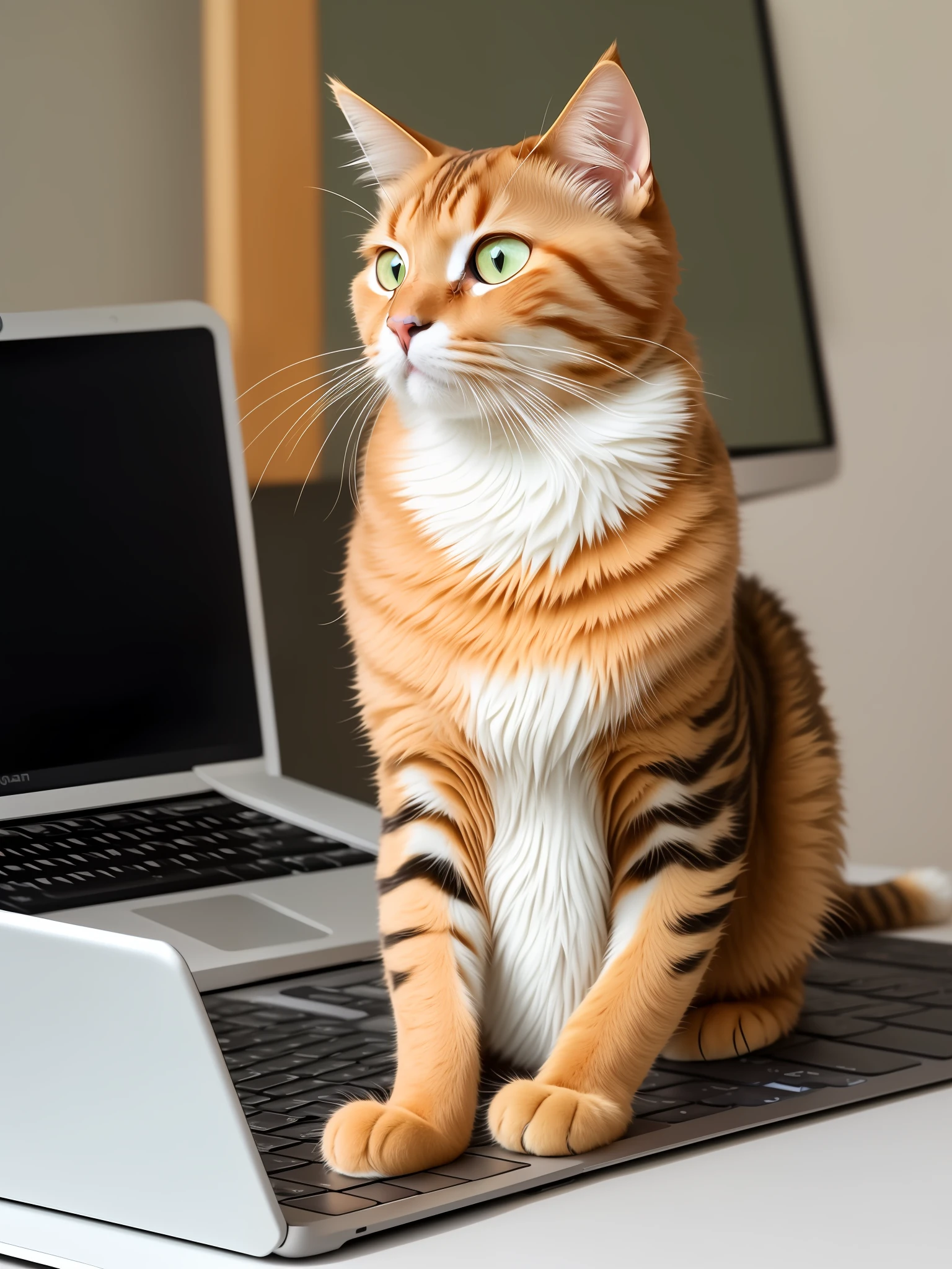 Cat on the computer