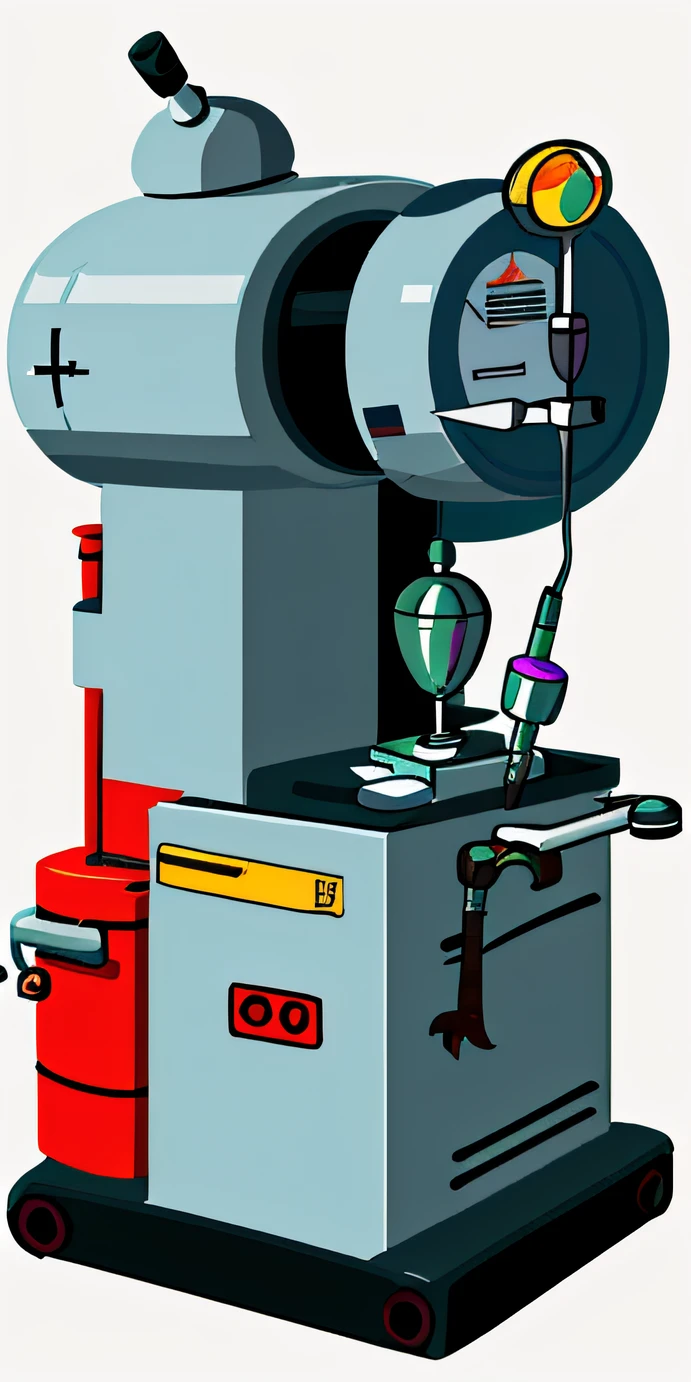 1sticker,a sticker, Cartoony,(irradiation),(Disinfection of medical instruments), white backgrounid, nothing background, simple backgound, dk, adolable, small, pastel colour, vectorstyle, no gradien,