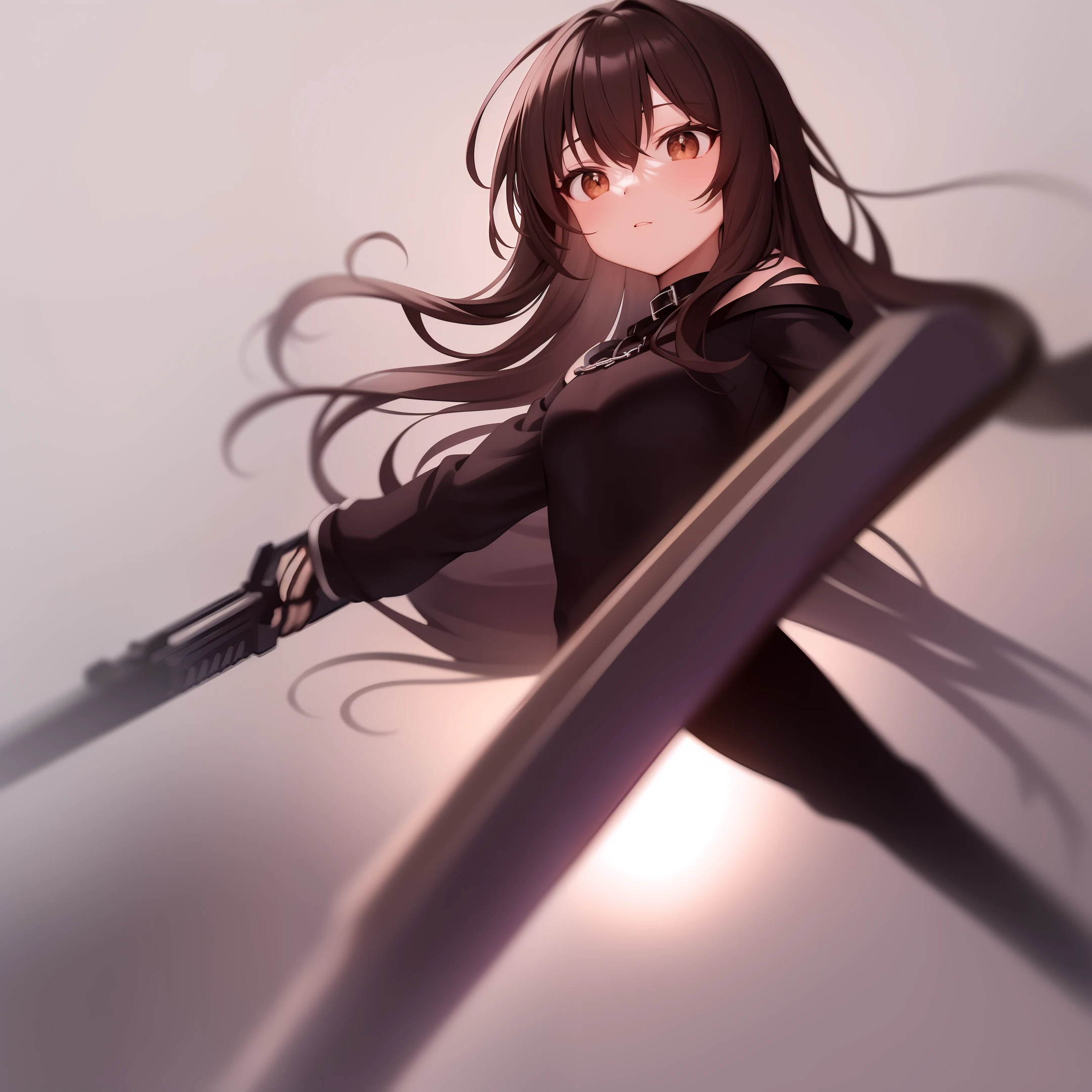 top Quority，brunette color hair，Strong perspective，Double gun，teens girl，Sa