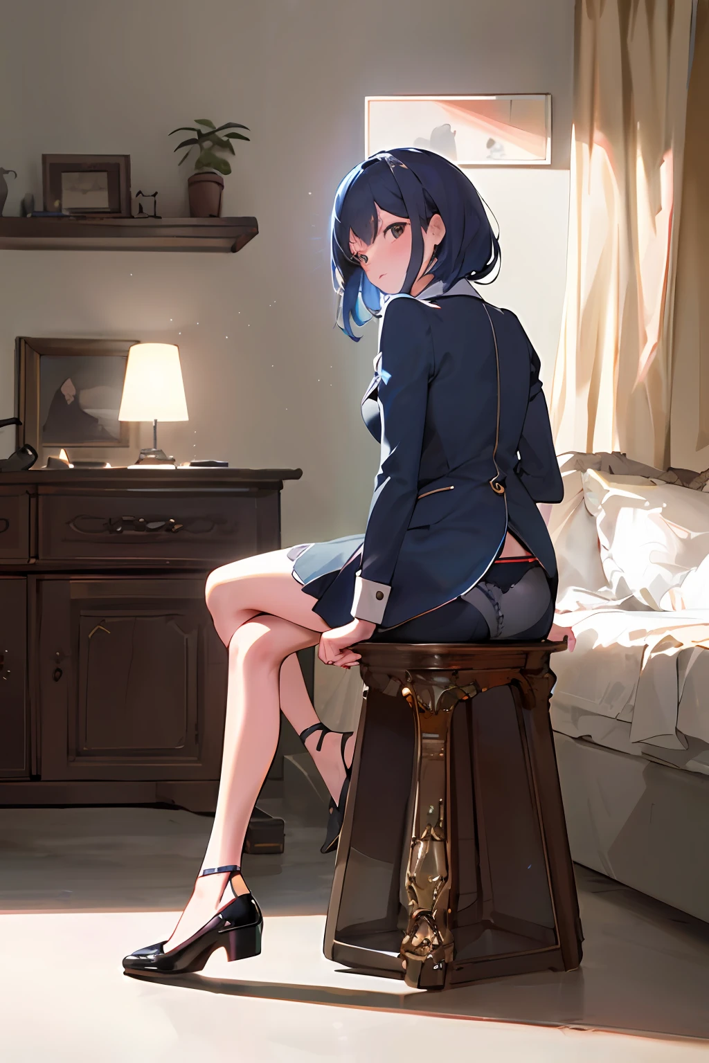 Bare legged,Kizi,Bend over,back to look back