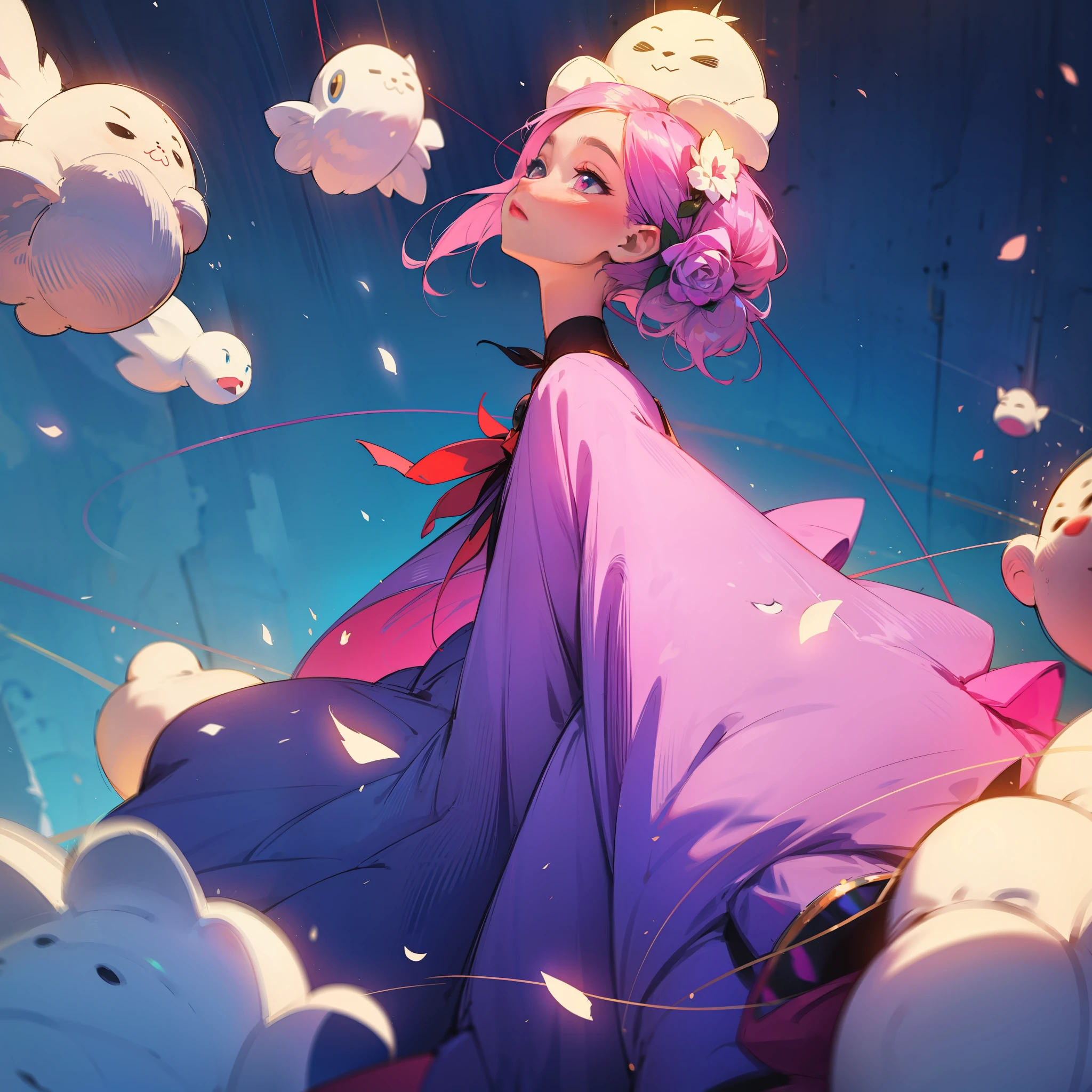 Reim,pinkdress,head looking up --auto