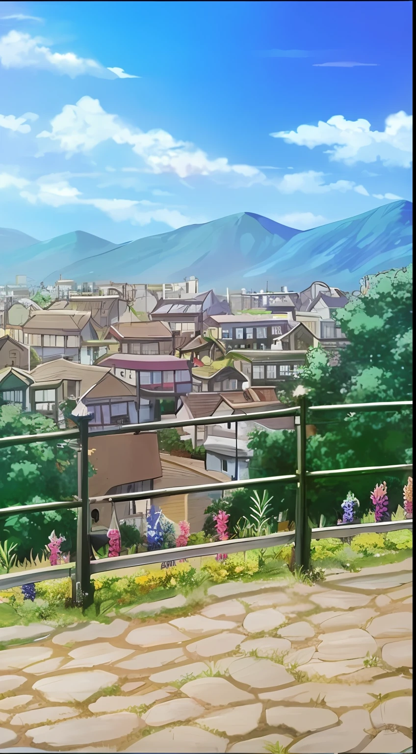 Anime scenery of the city with fences and benches, Background of the town, anime countryside landscape, Anime scenery, Anime Background Art, Town in the background, Beautiful anime scenery, Background of the town center, anime scenery concept art, distant village background, Anime Background, countryside city scene, landscape artwork, beautiful anime scene, Anime landscapes, anime style cityscape, anime movie background