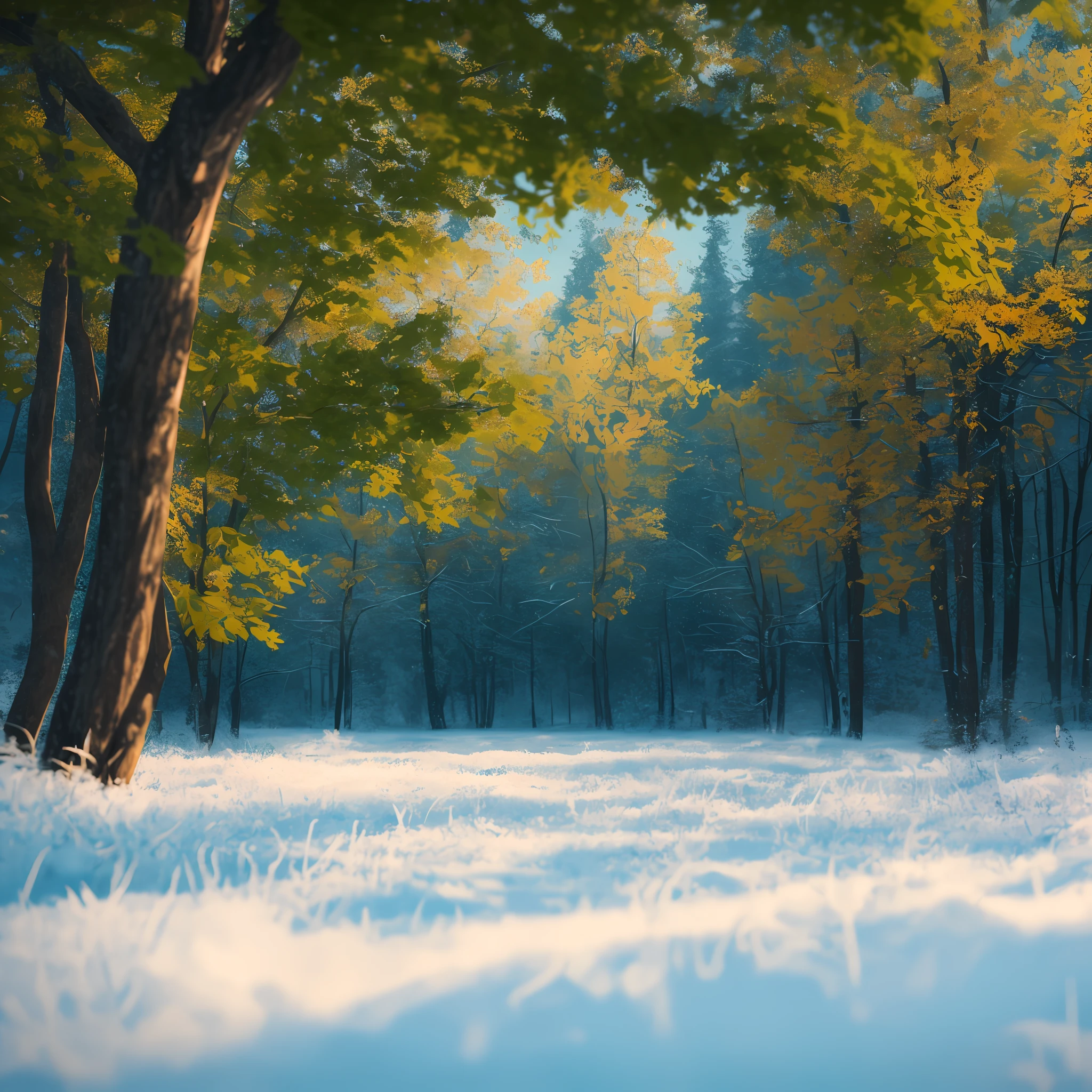 Masterpiece, best quality, high quality, extremely detailed CG unity 8k wallpaper, vast and quiet coniferous forest stretching to the horizon, lush green trees harmoniously gathered together, fresh breeze whispering through the leaves, frozen ground Topped with crystal snow, creating stunning peaceful landscapes, bokeh, depth of field, HDR, bloom, chromatic aberration, photorealism, highly detailed, trending on artstation, trending on CGsociety, intricate, high detail, dramatic, art by midjourney --auto