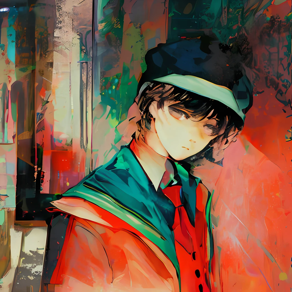 schoolboy,deep colour,Cool side face