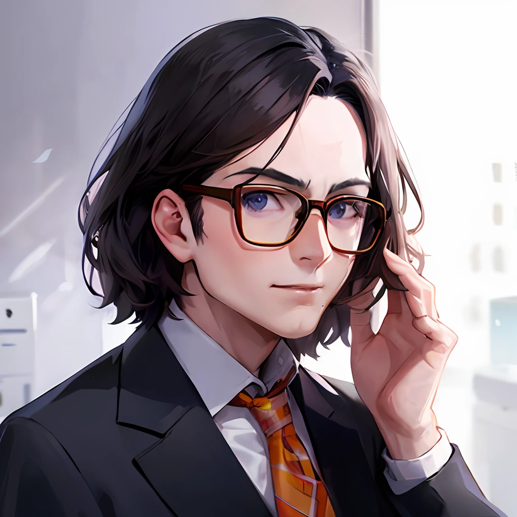 Lawyer,head portrait,professinal,eye glass,humor,youth,ember
