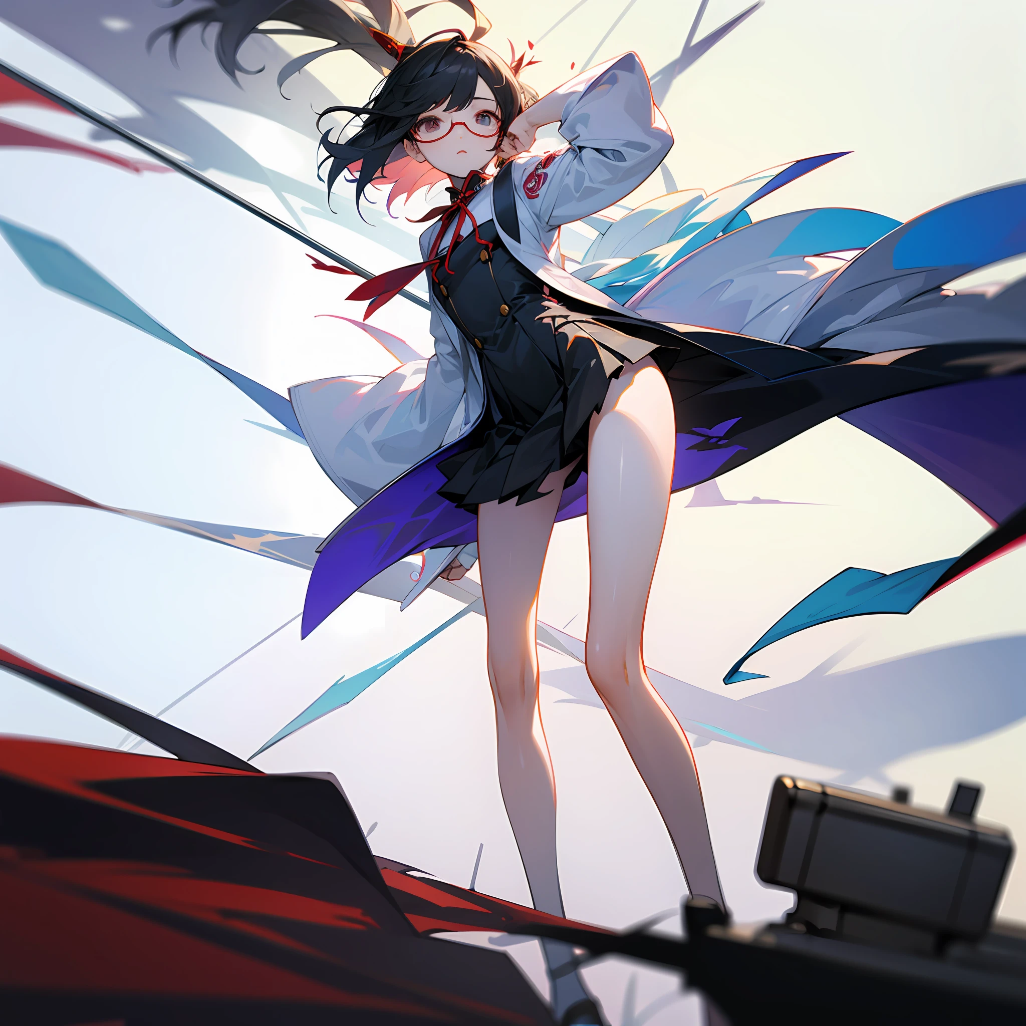 校服，stocklings，Long legs，eye glass， --auto