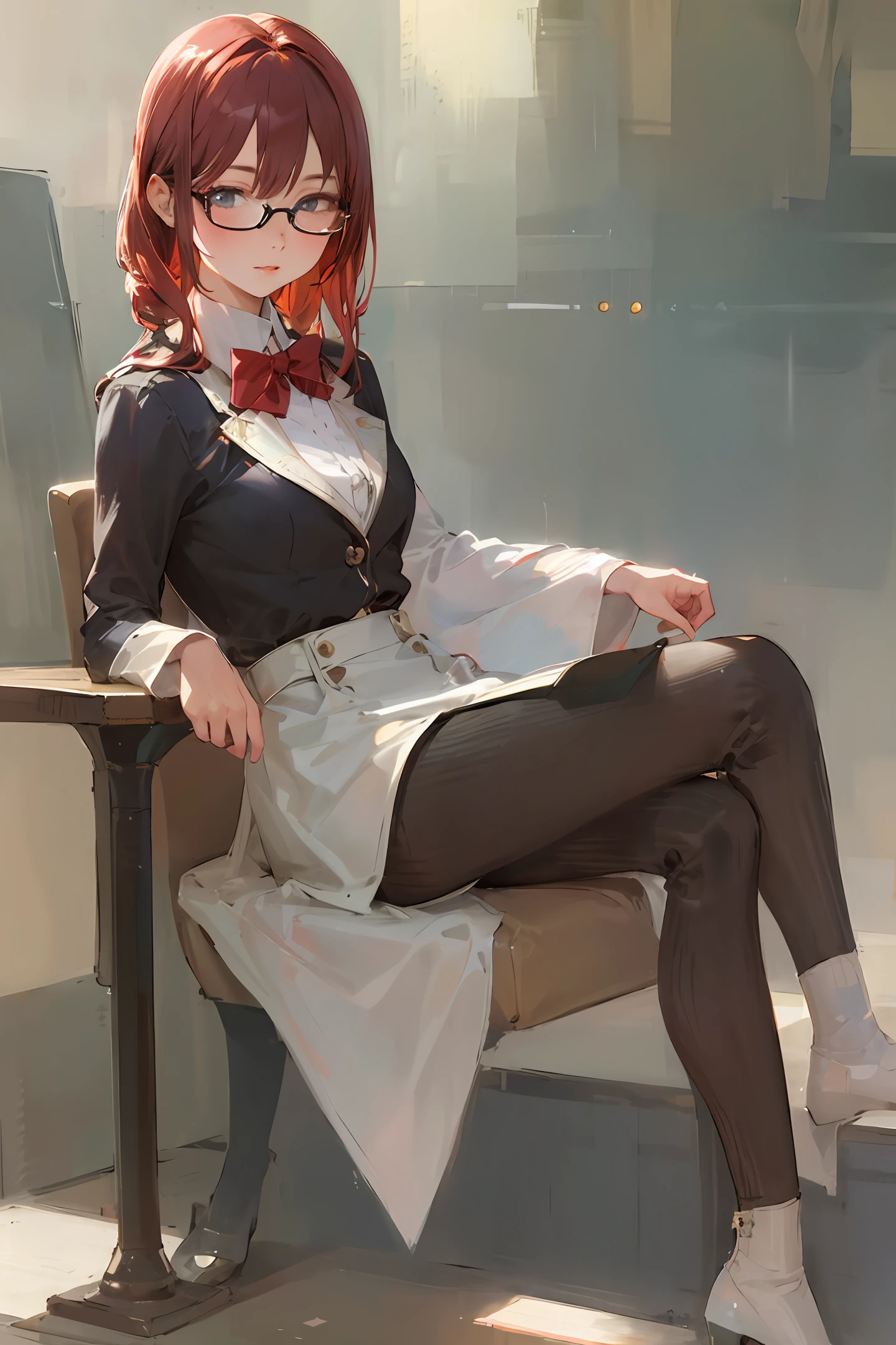 Woman wearing glasses in high heels