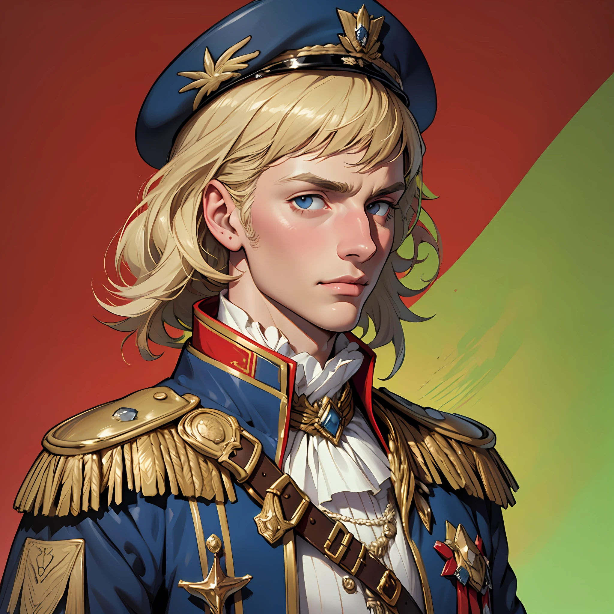 napoleon, French general, 17th-century. Vestido Barbie, 20th century. vestido rosa. Homem com rosto de mulher