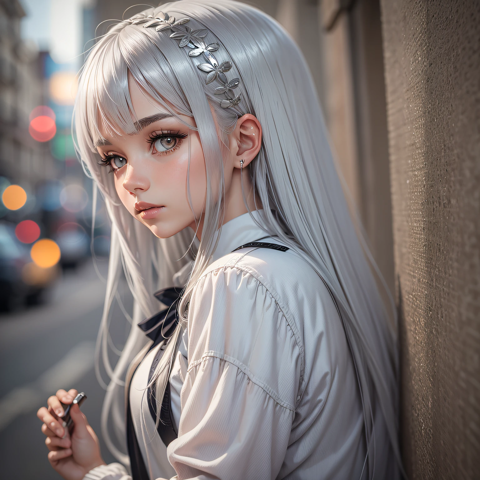 Gray hair beautiful girl --auto