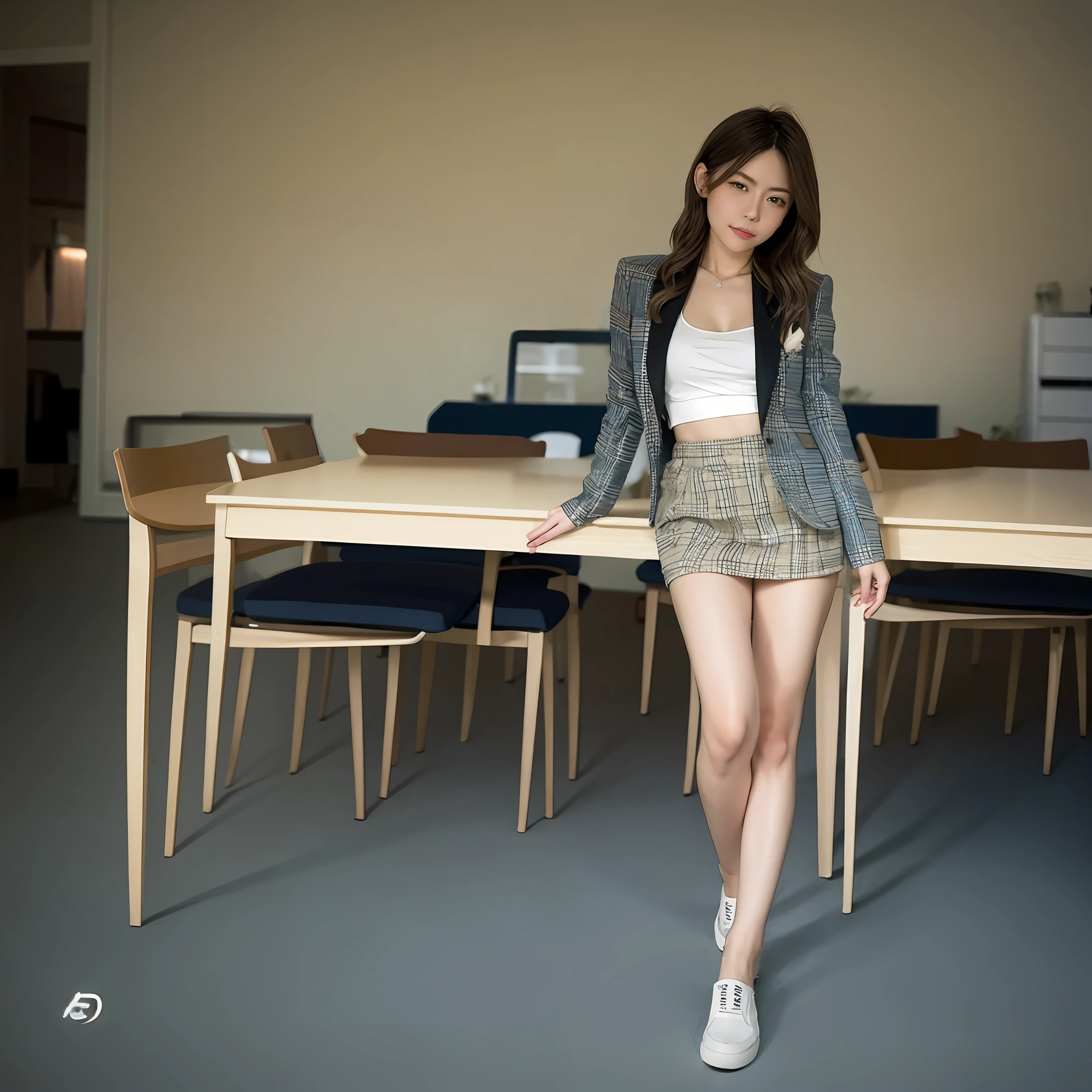 (8K,RAW photos,top Quority,tmasterpiece:1.2,realisticlying,realisticlying,hight contrast,photon maping,photon maping,realisticlying,Hyper-detailing,profesional lighting,low angles:1.2),(1个Giant Breast Girl),(Solo exhibition:1.5),(full bodyesbian),(170cm tall),(18-year-old female student),(Shinjuku at night in Japan, Japan),(Sidewalk benches),(Japanese high school uniform),(dark blue blazer:1.2),(Short plaid skirt:1.2),(white shirt for students), (tiese:1.2),(sitted,looking to the front),(M legs),(100 degree open),(The crotch opens:1.2),(Light brown medium hairs),(Carmelto),(Black loafers:1.2),(beautyface:1.2),(perfectly proportions:1.2),(long leges:1.2),(Little big breasts柄:1.3),(Female pubic hair is clearly visible:1.4),(pubes:1.4),(does not wear panties:1.2),(textureskin)