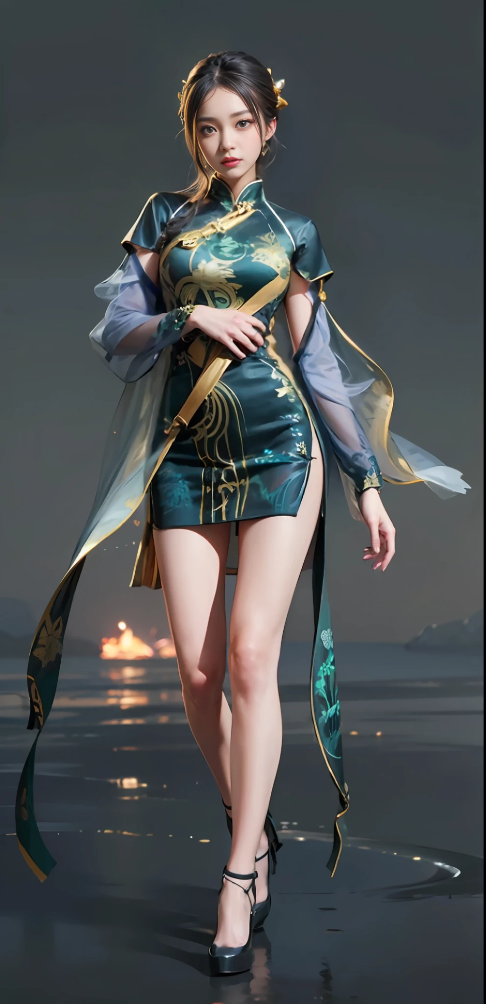 Beautiful girl's face,The face is very good-looking,largeeyes,Oriental face,There is aura