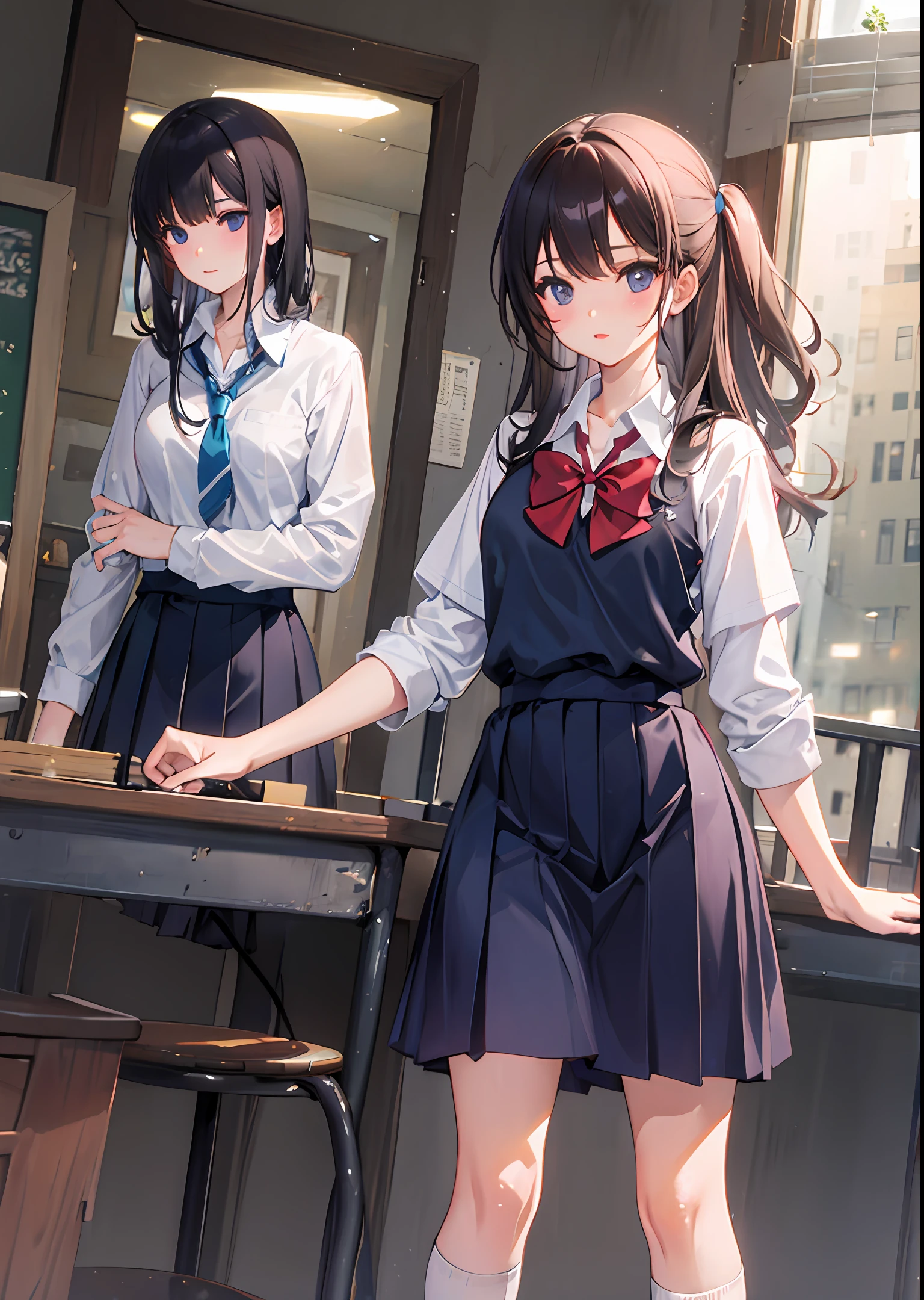 schoolgirls，No clothes