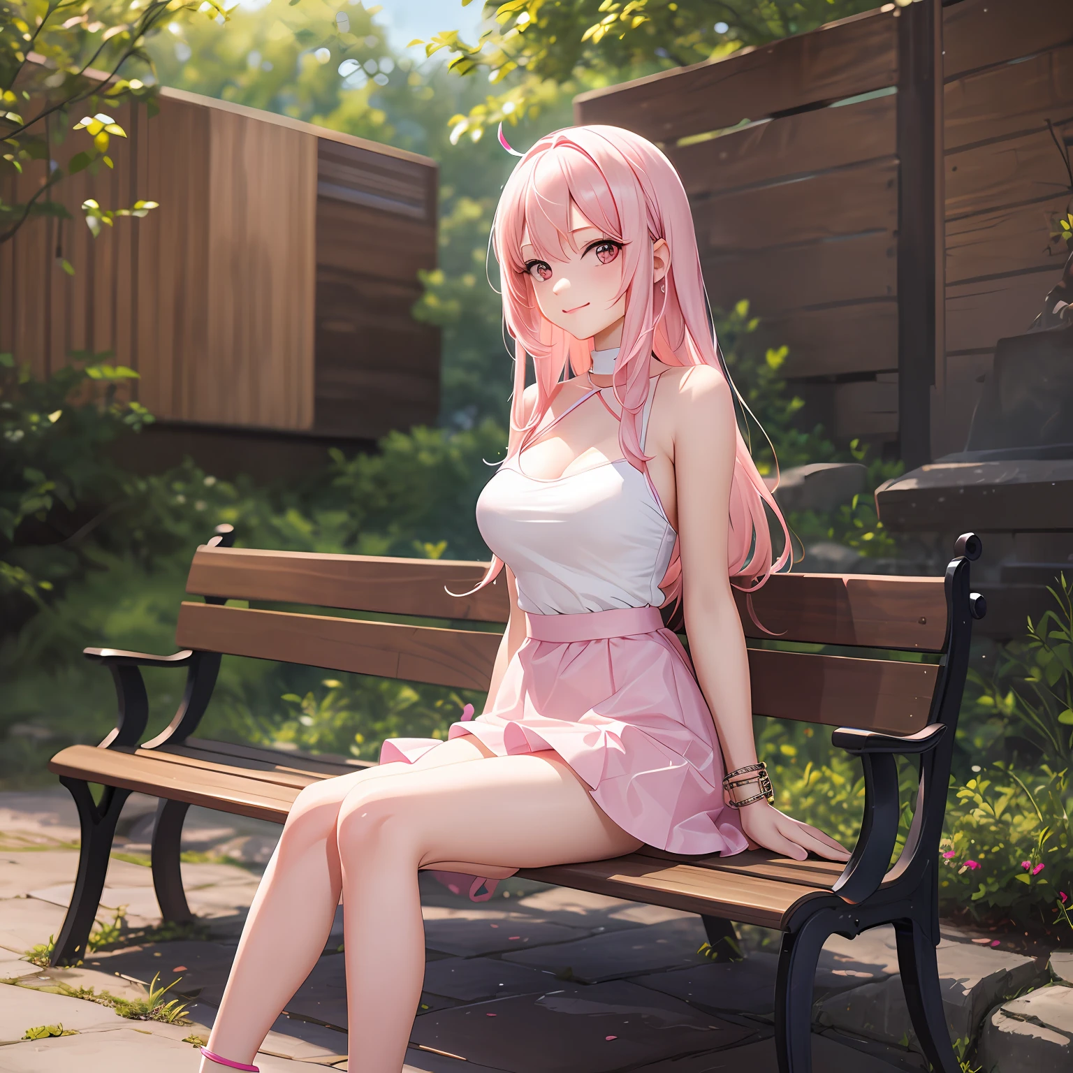 Anime girl with pink hair and white shirt and tie, cute girl anime visual, portrait anime girl, cute anime girl portraits, Beautiful anime girls, a beautiful anime portrait, Anime style 4K, 4k anime wallpaper, (animemanga girl), anime wallpaper 4k, Anime girl with long hair, anime wallpaper 4k, anime art wallpaper 4k, daily life, Sit in the seat opposite you, Sit shallowly,Sleeping habits,Spread your legs slightly,lift skirt yourself,cute panties, --auto