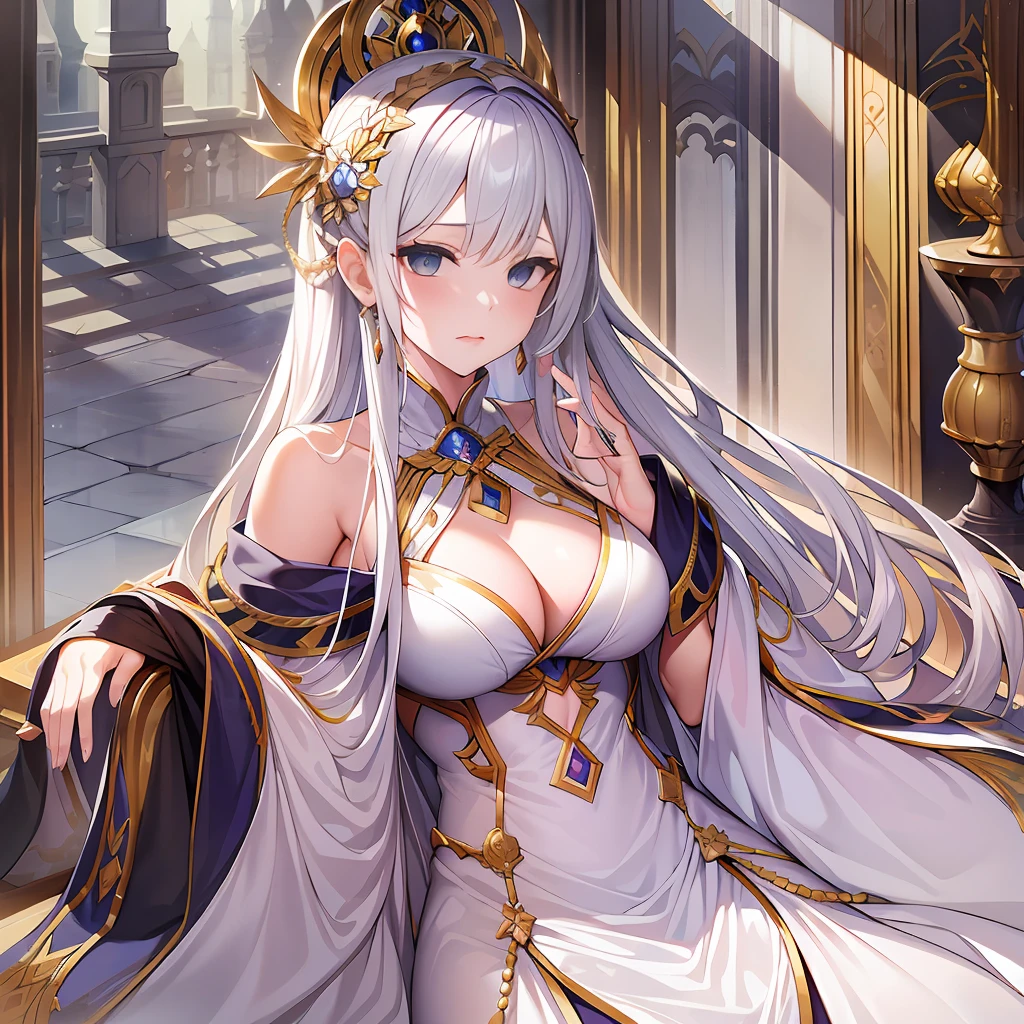 whaite hair,woman,White-colored skin,opulent,long whitr hair,Need,tmasterpiece,Heads-up,full bodyesbian,nakeness