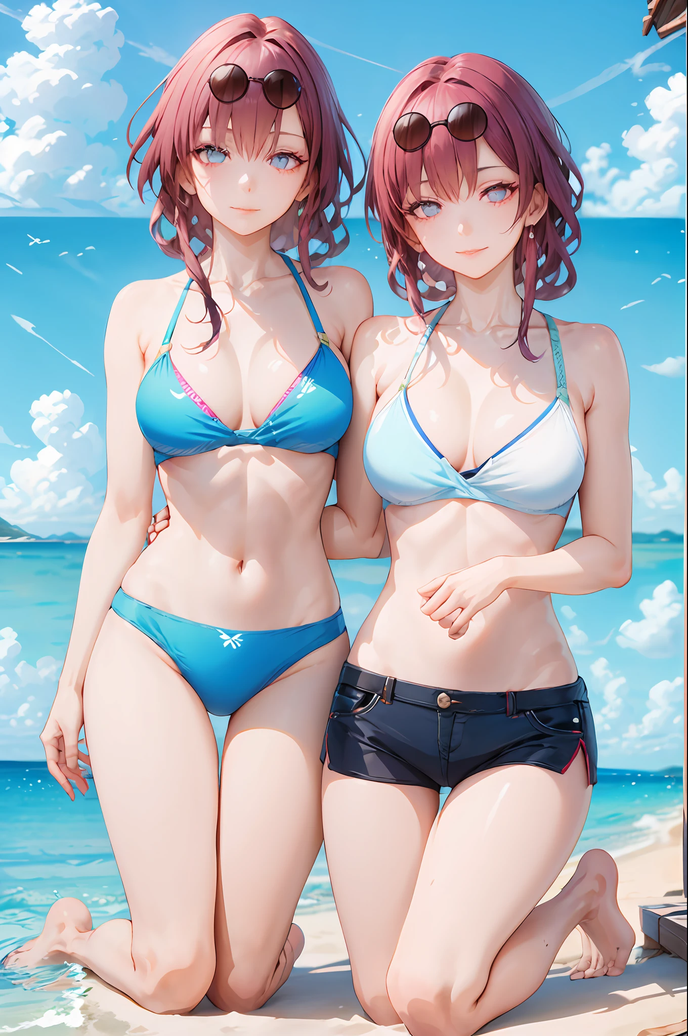 Kafka, bikini, beach, night, dark bra
